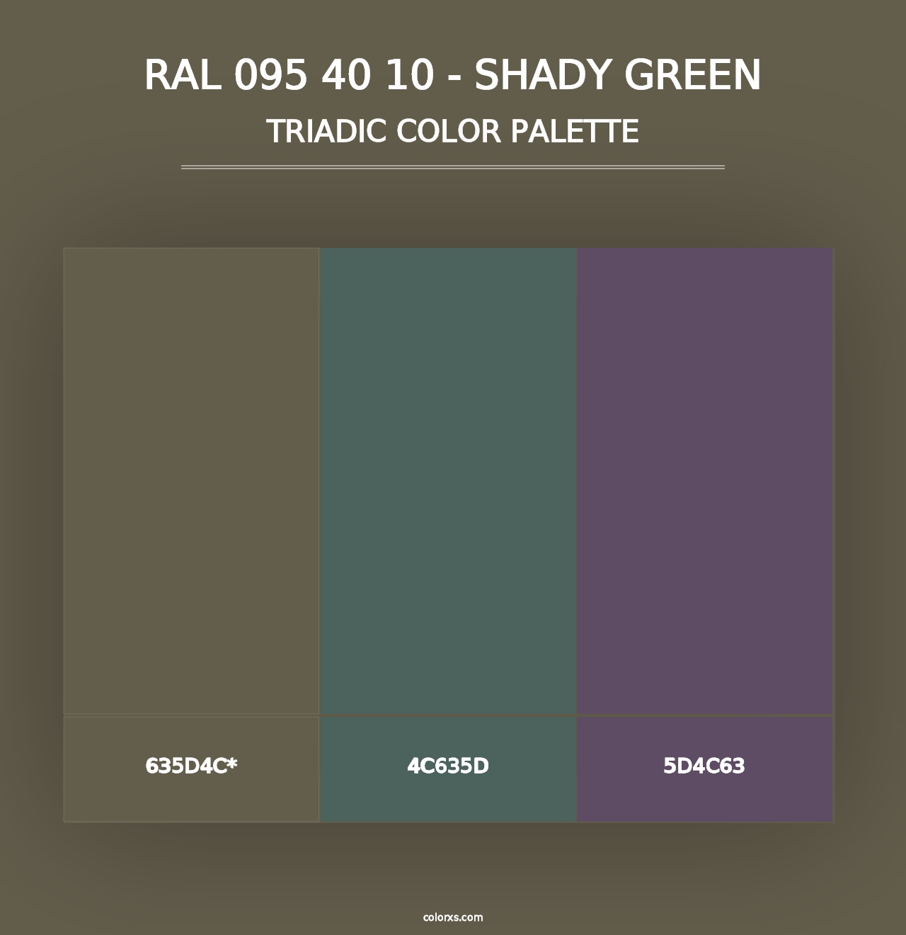 RAL 095 40 10 - Shady Green - Triadic Color Palette