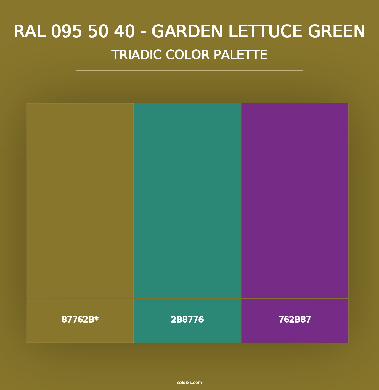 RAL 095 50 40 - Garden Lettuce Green - Triadic Color Palette