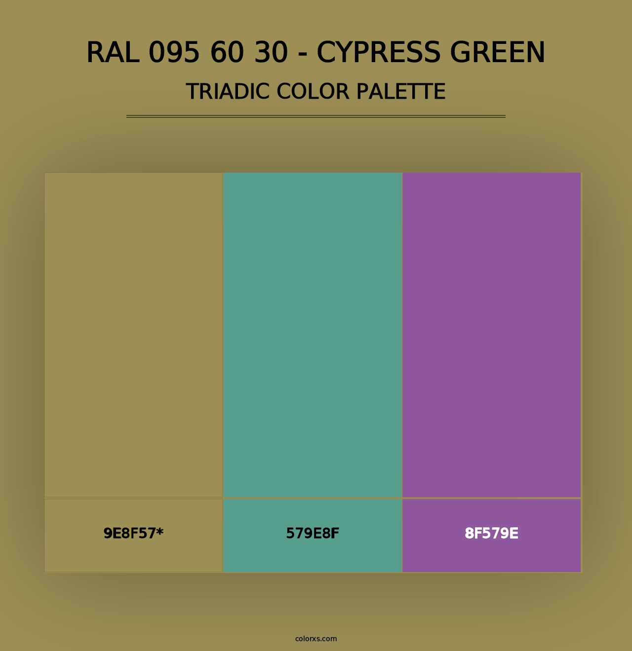 RAL 095 60 30 - Cypress Green - Triadic Color Palette