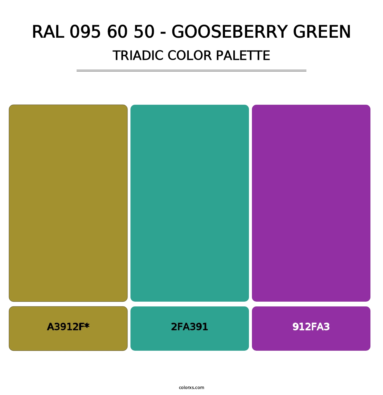 RAL 095 60 50 - Gooseberry Green - Triadic Color Palette