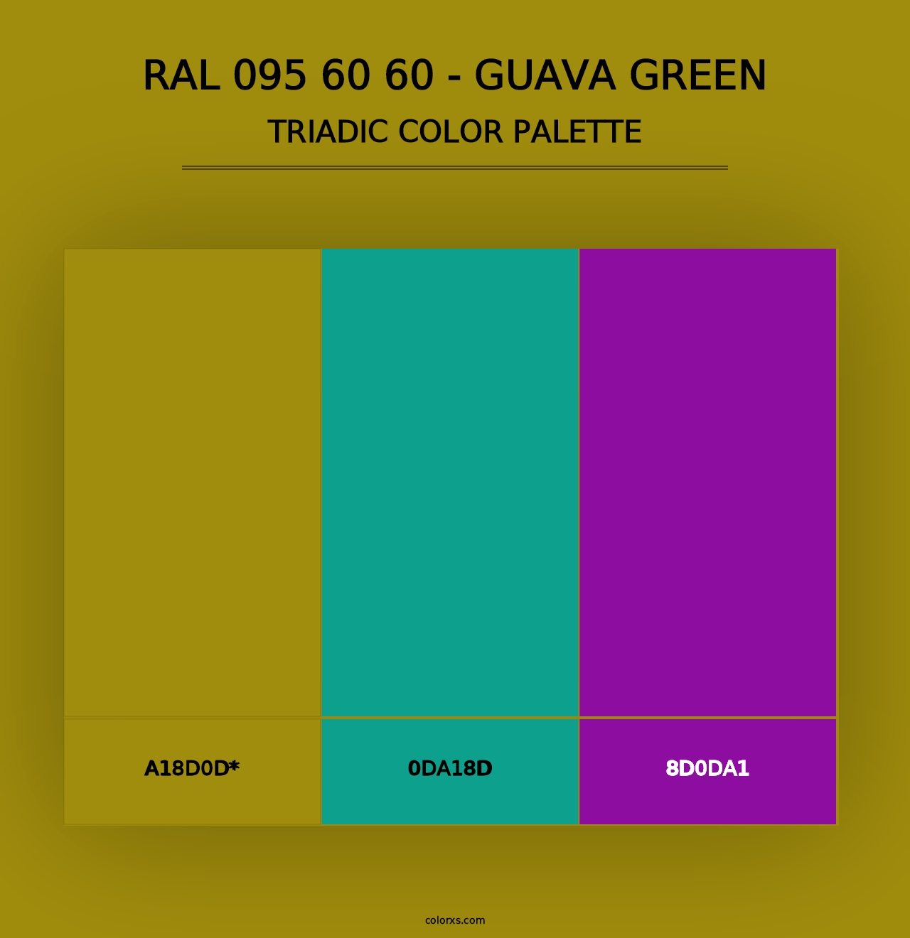 RAL 095 60 60 - Guava Green - Triadic Color Palette