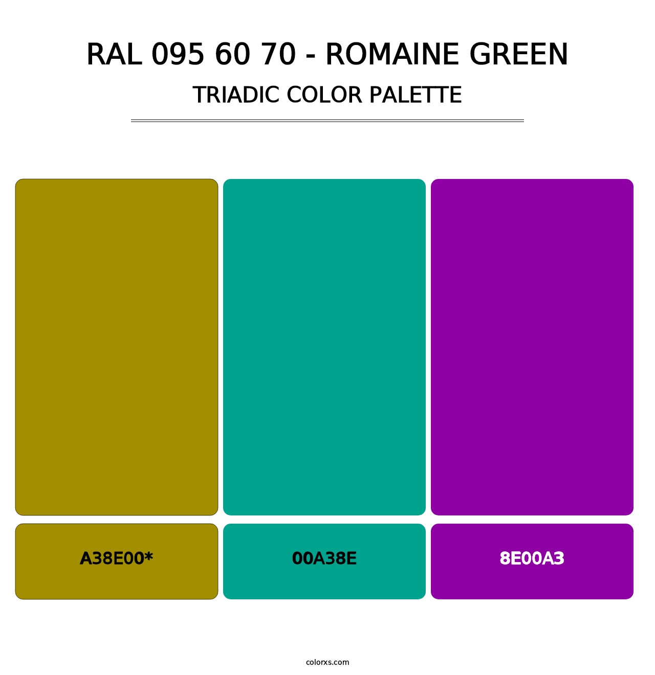 RAL 095 60 70 - Romaine Green - Triadic Color Palette