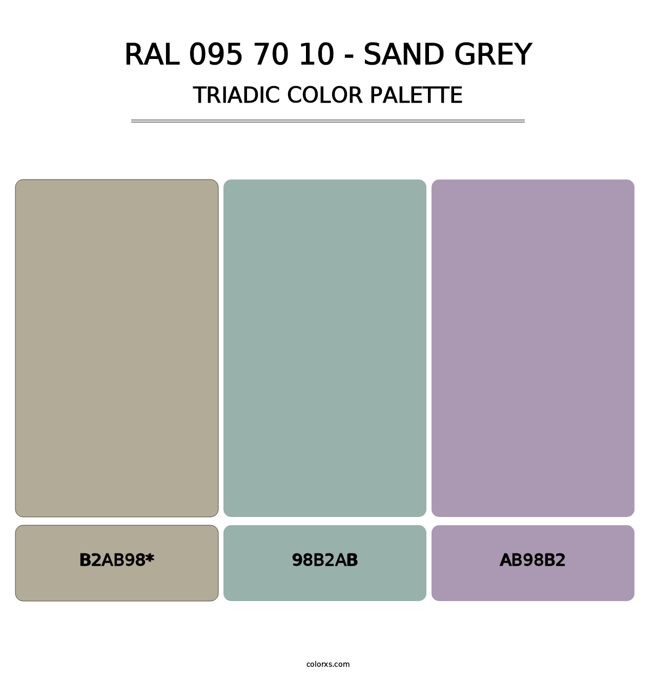 RAL 095 70 10 - Sand Grey - Triadic Color Palette