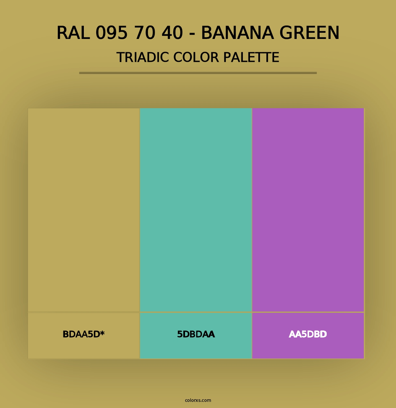 RAL 095 70 40 - Banana Green - Triadic Color Palette