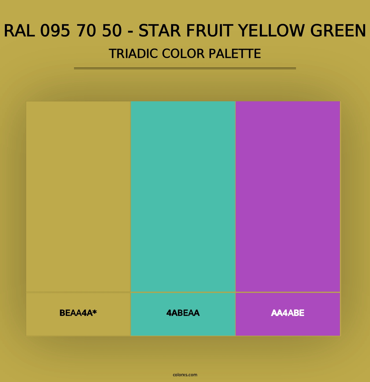 RAL 095 70 50 - Star Fruit Yellow Green - Triadic Color Palette