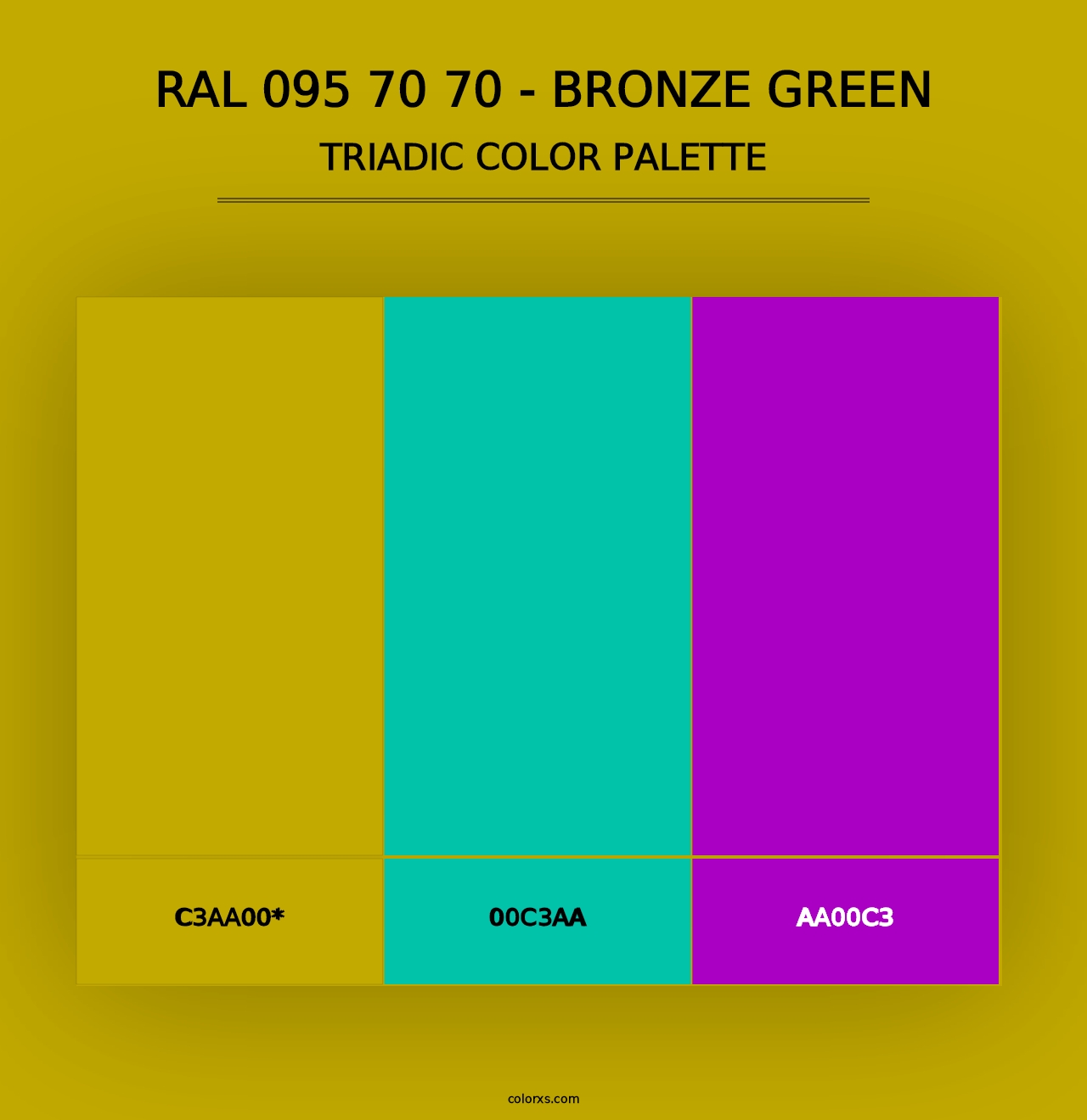 RAL 095 70 70 - Bronze Green - Triadic Color Palette