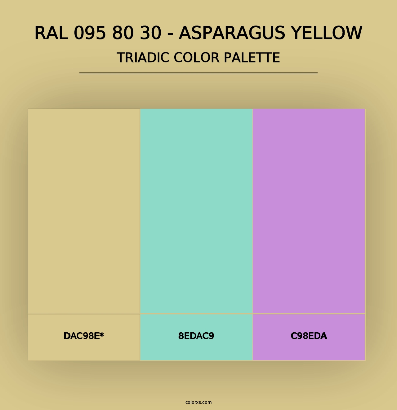 RAL 095 80 30 - Asparagus Yellow - Triadic Color Palette