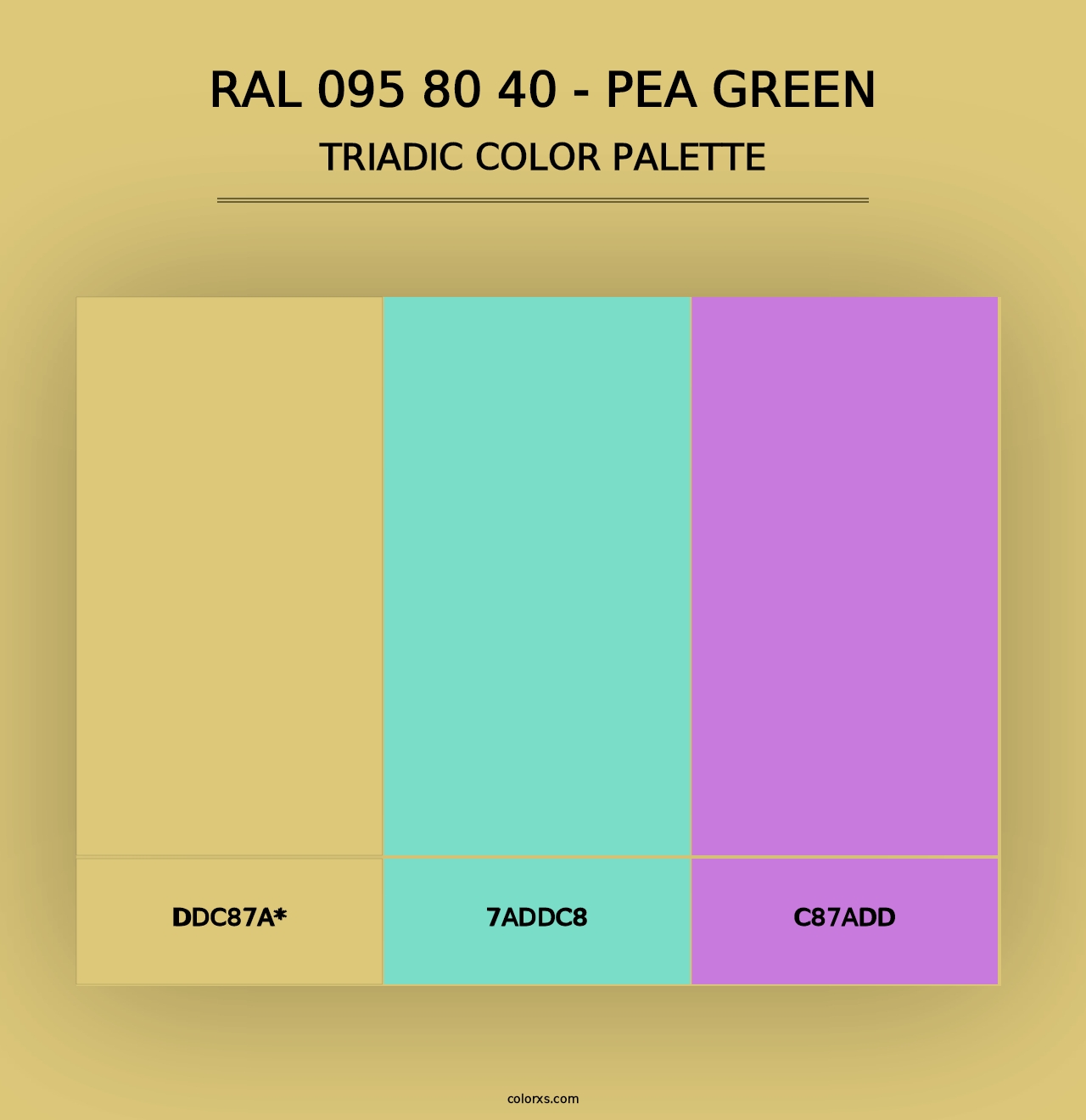 RAL 095 80 40 - Pea Green - Triadic Color Palette