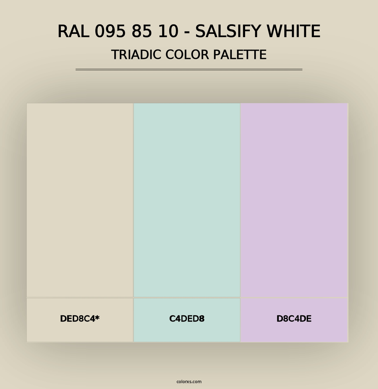 RAL 095 85 10 - Salsify White - Triadic Color Palette