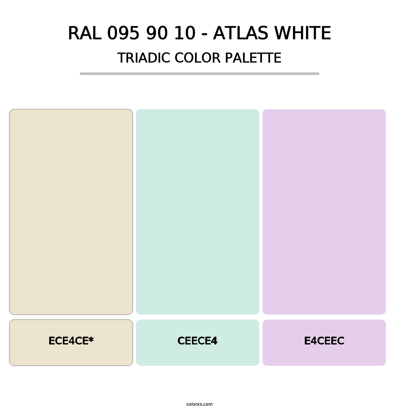 RAL 095 90 10 - Atlas White - Triadic Color Palette