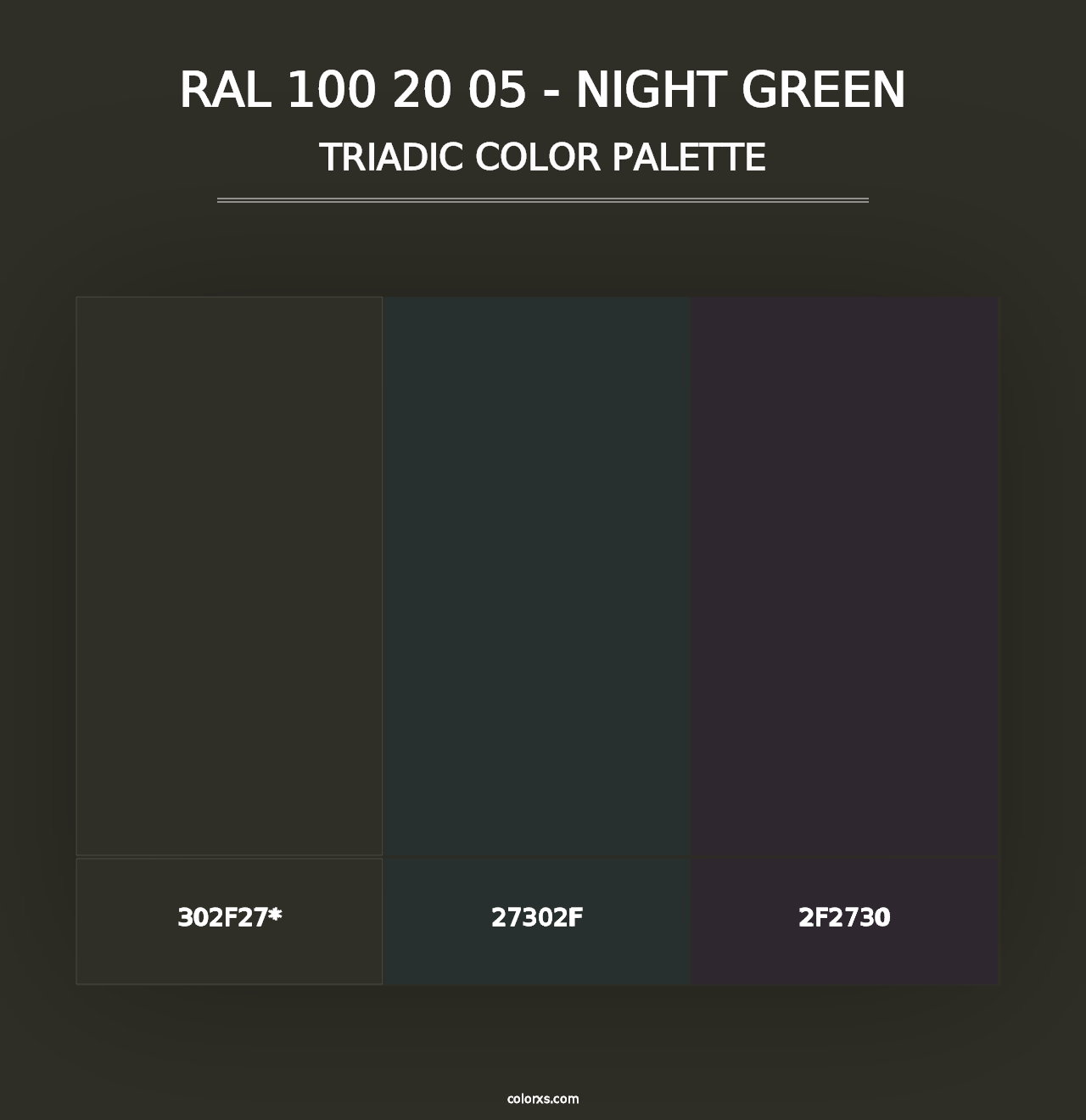 RAL 100 20 05 - Night Green - Triadic Color Palette