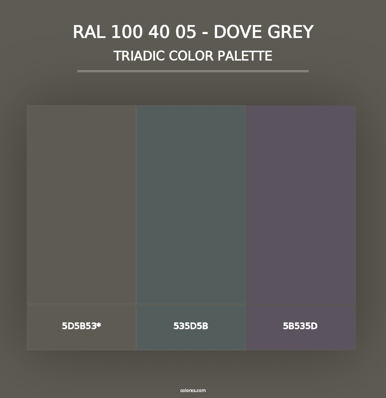 RAL 100 40 05 - Dove Grey - Triadic Color Palette