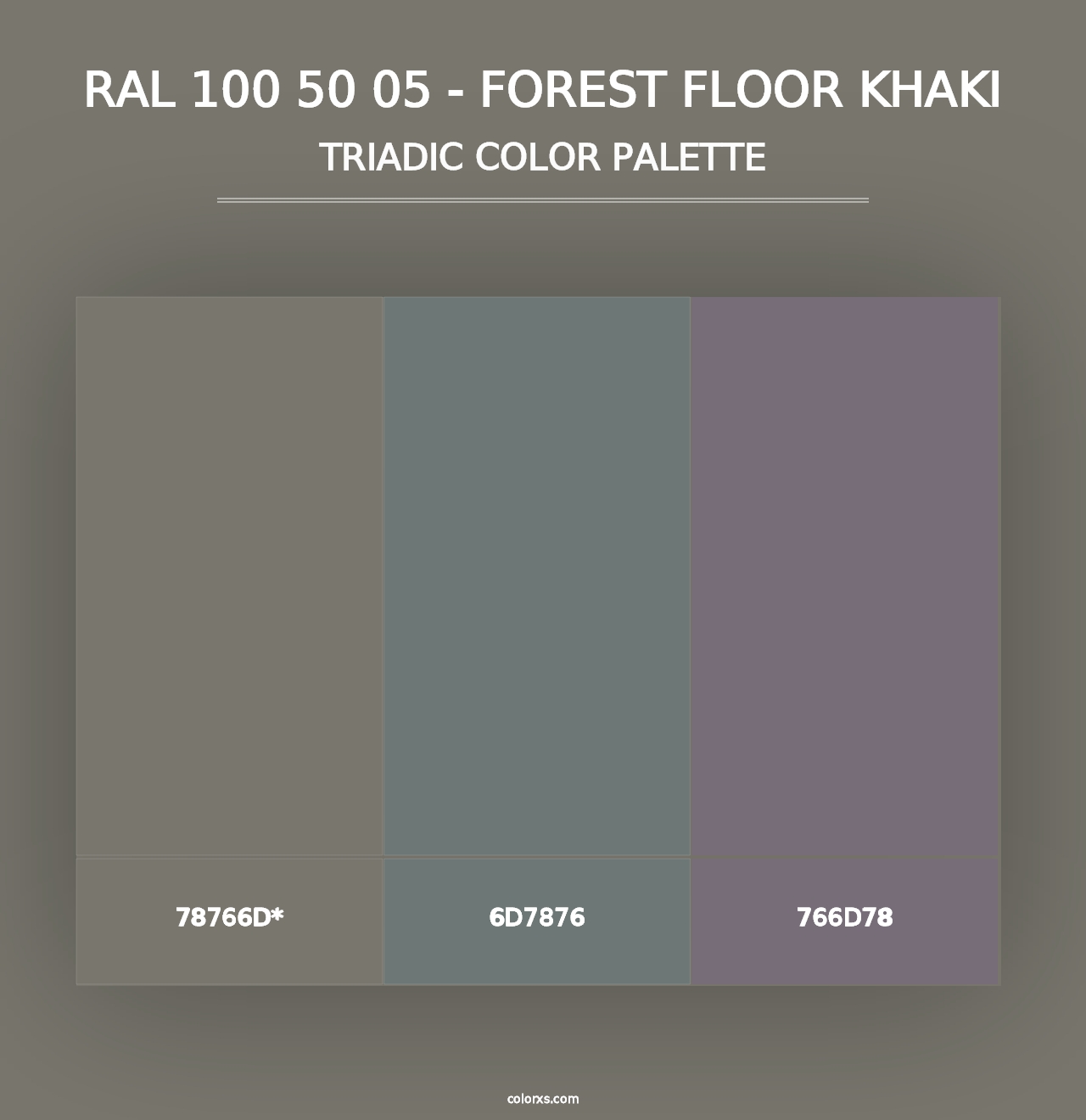 RAL 100 50 05 - Forest Floor Khaki - Triadic Color Palette