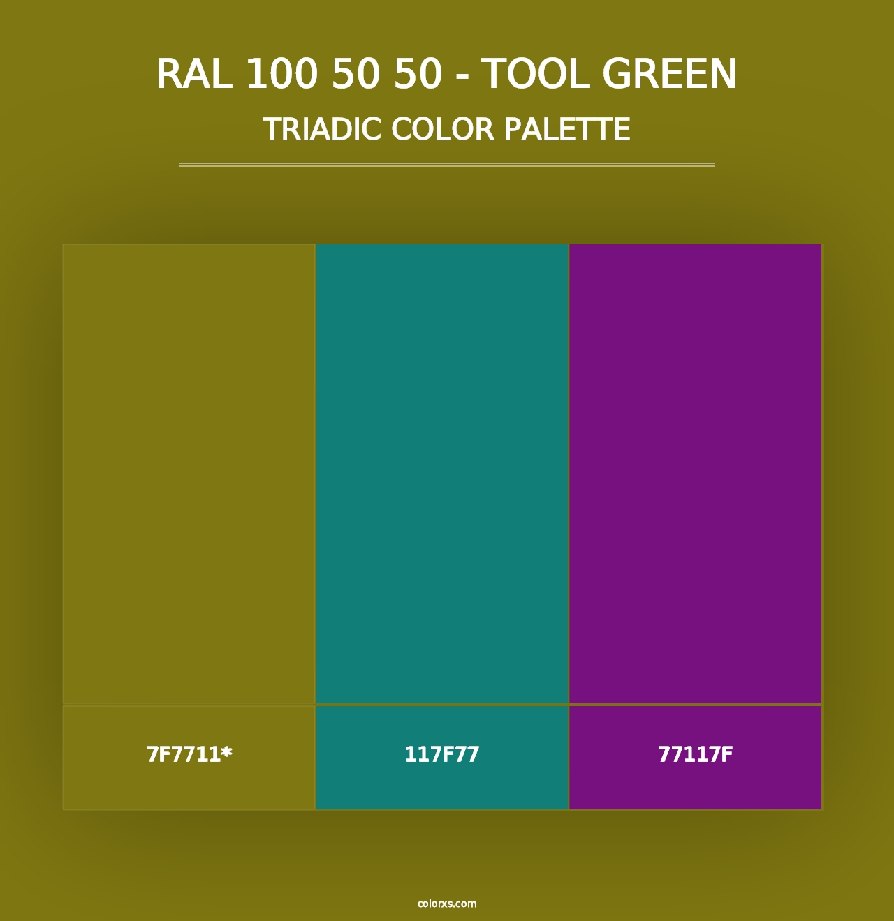 RAL 100 50 50 - Tool Green - Triadic Color Palette