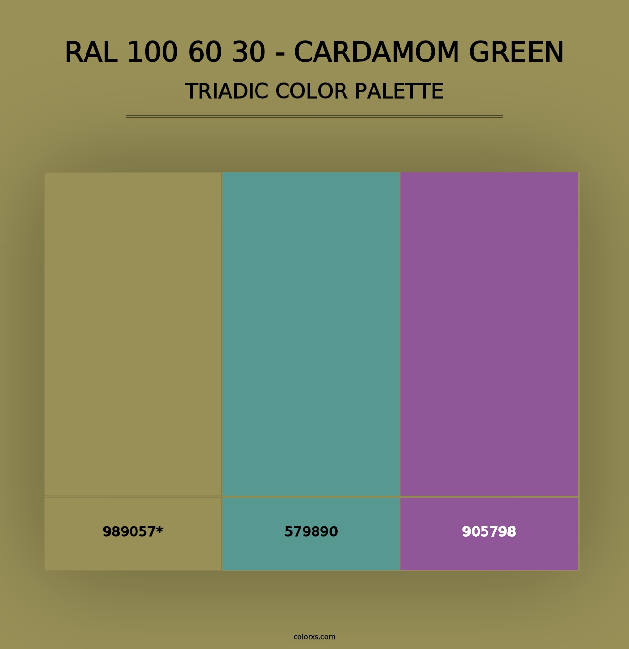 RAL 100 60 30 - Cardamom Green - Triadic Color Palette