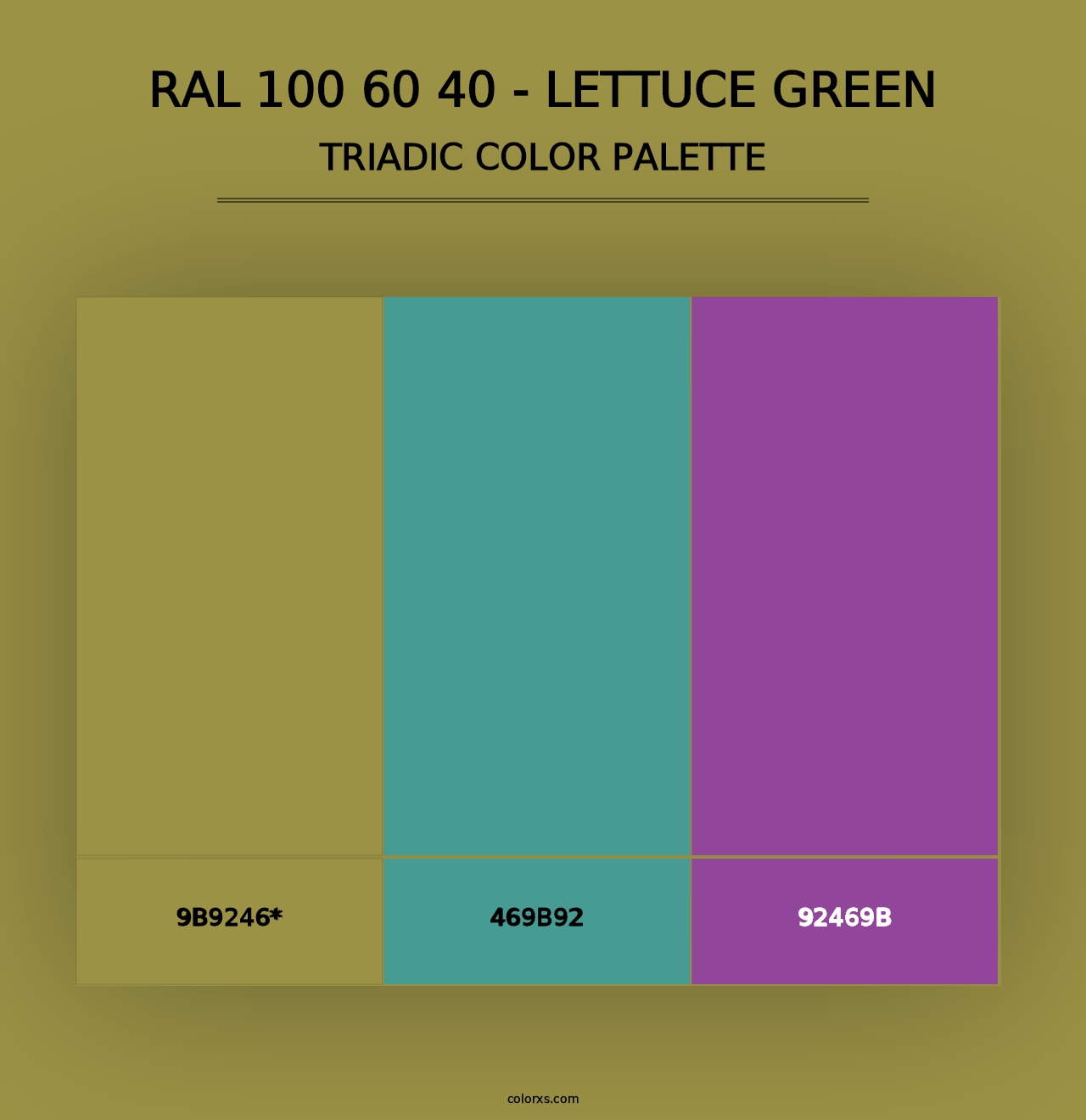 RAL 100 60 40 - Lettuce Green - Triadic Color Palette