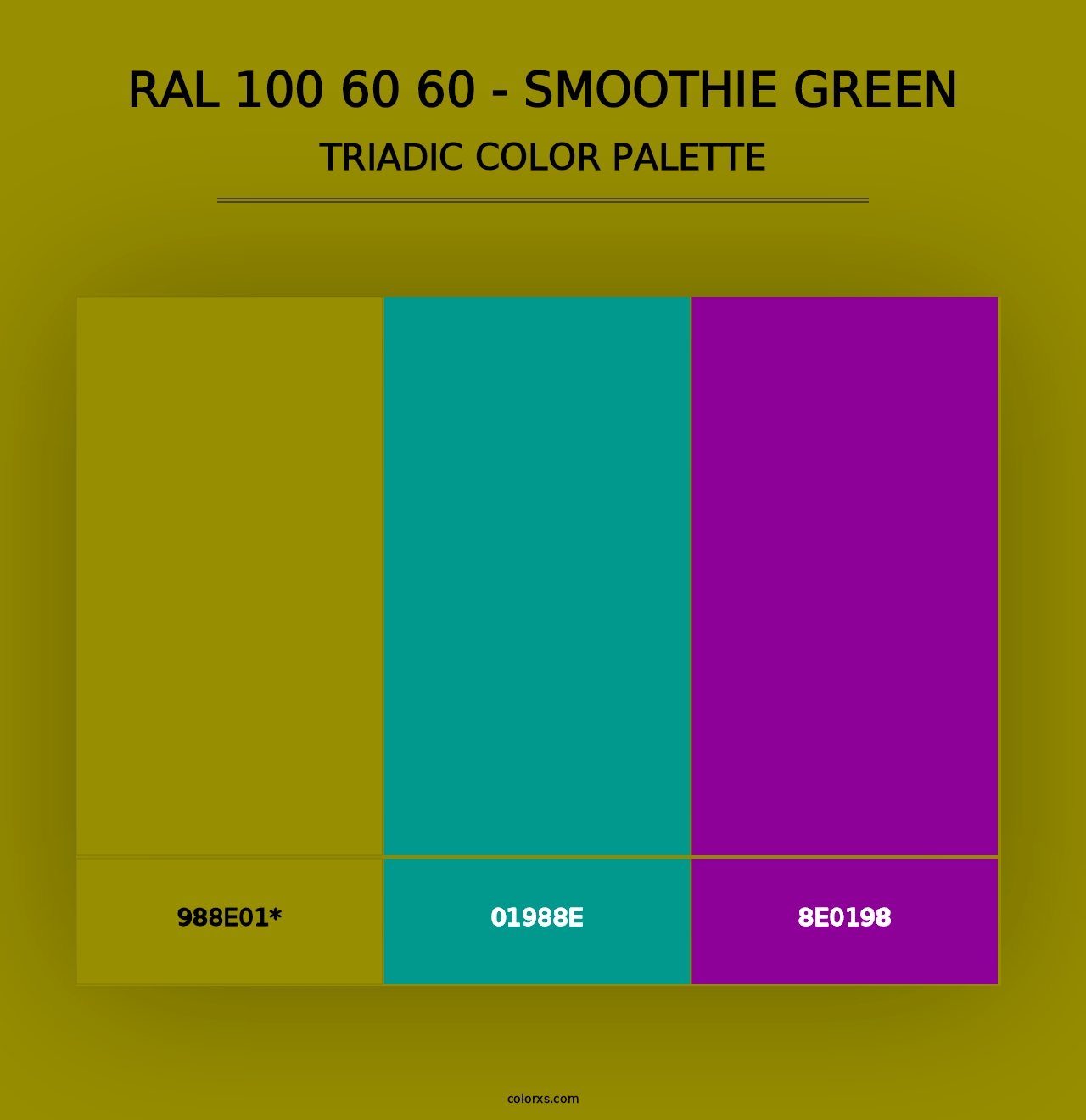 RAL 100 60 60 - Smoothie Green - Triadic Color Palette