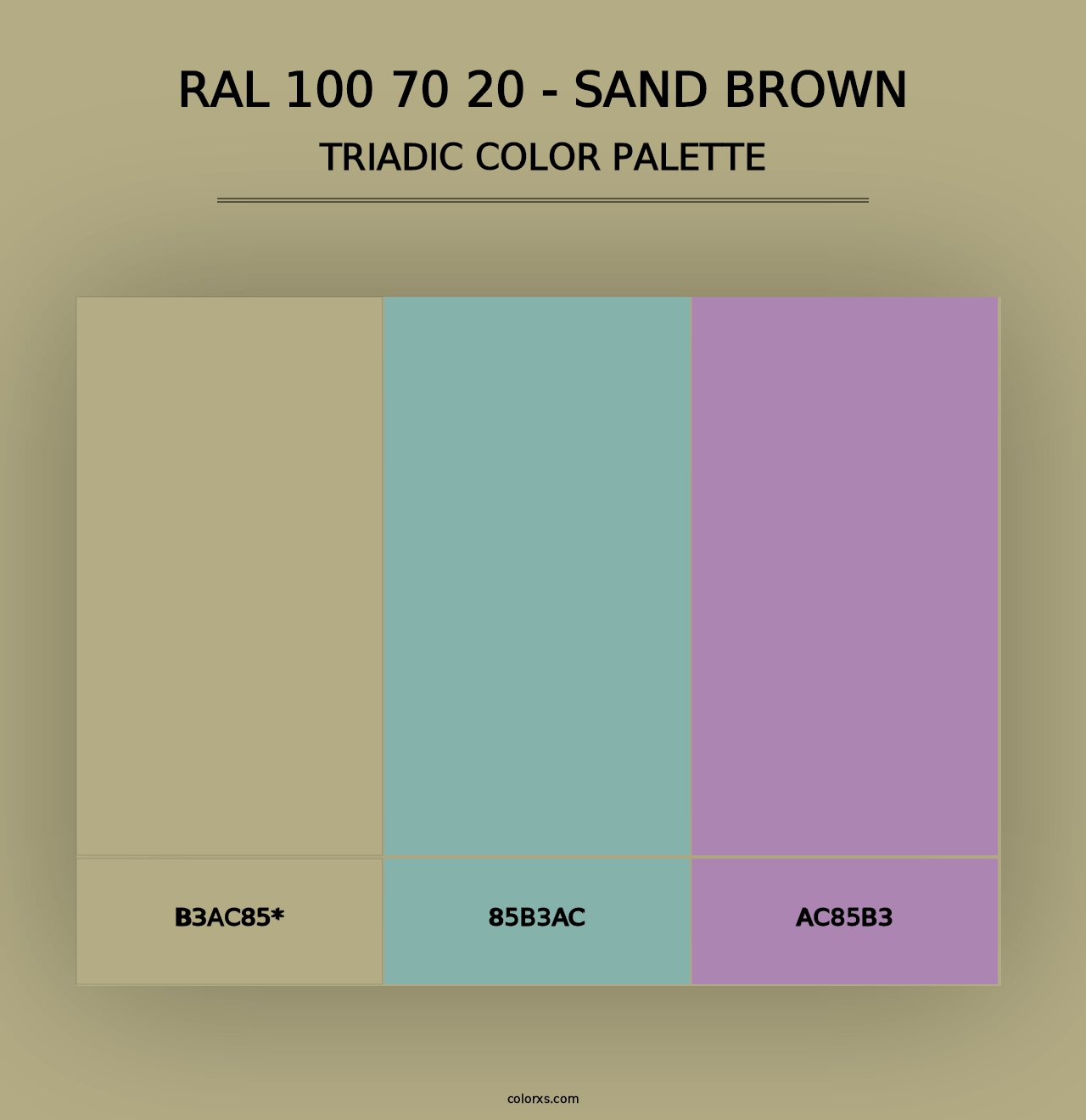 RAL 100 70 20 - Sand Brown - Triadic Color Palette