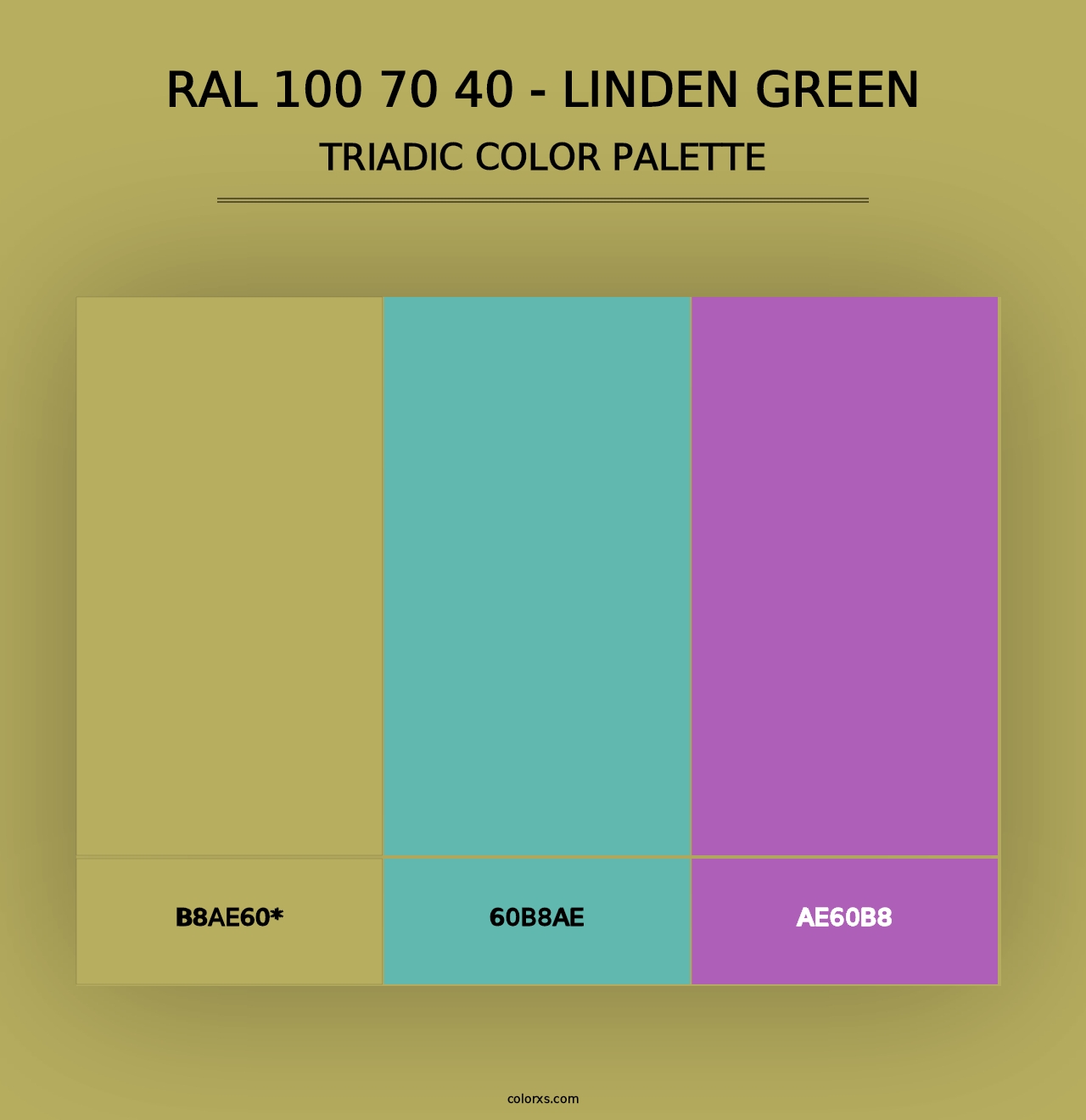 RAL 100 70 40 - Linden Green - Triadic Color Palette