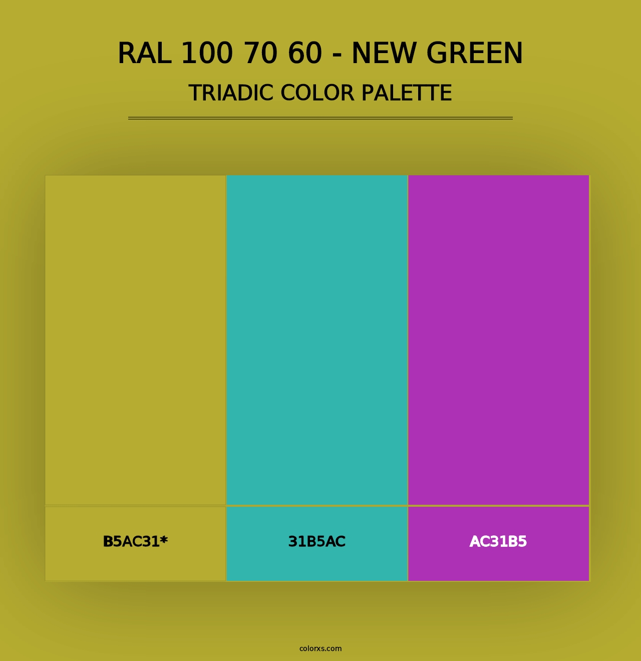 RAL 100 70 60 - New Green - Triadic Color Palette