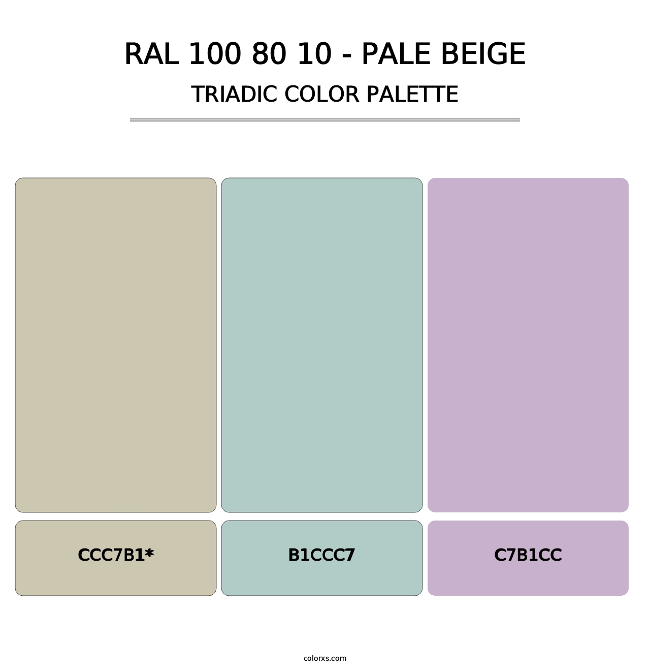 RAL 100 80 10 - Pale Beige - Triadic Color Palette