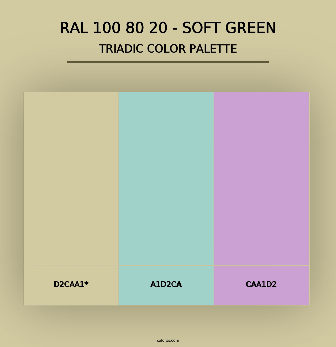 RAL 100 80 20 - Soft Green - Triadic Color Palette