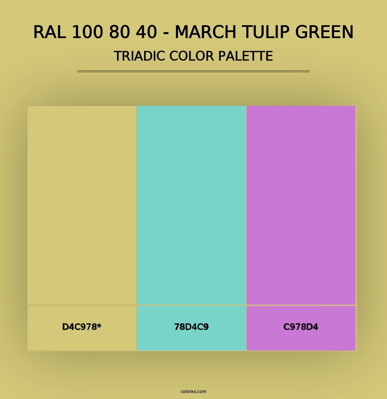 RAL 100 80 40 - March Tulip Green - Triadic Color Palette