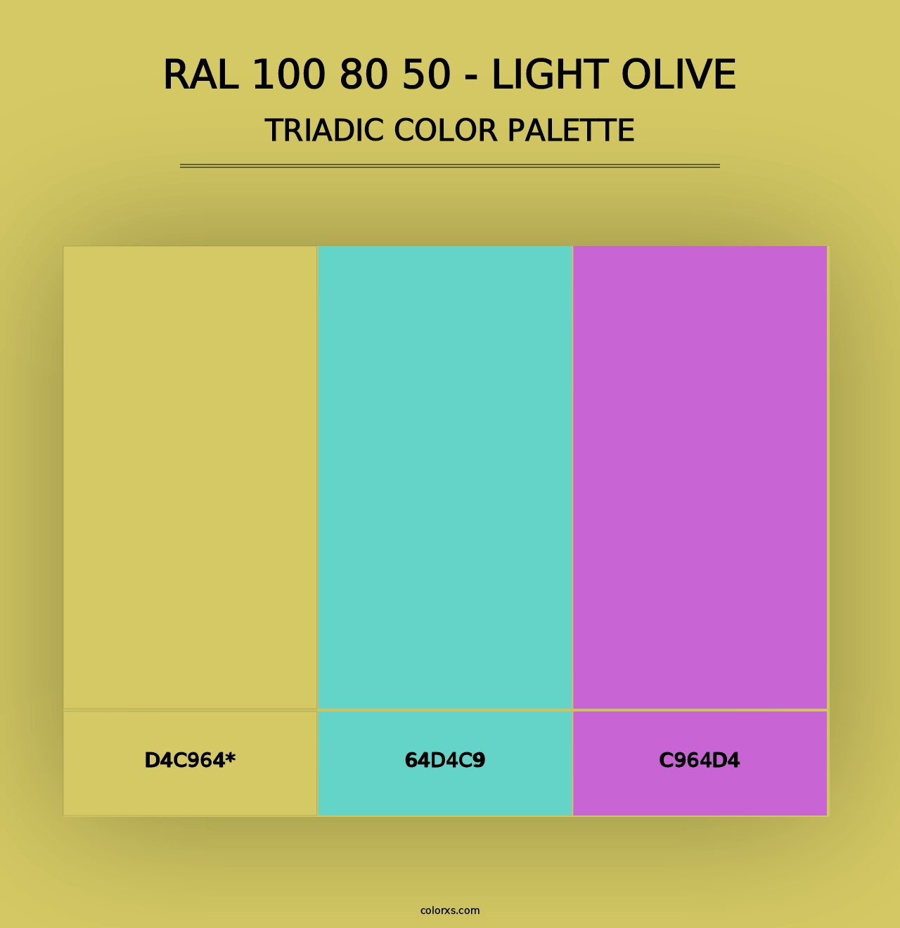 RAL 100 80 50 - Light Olive - Triadic Color Palette