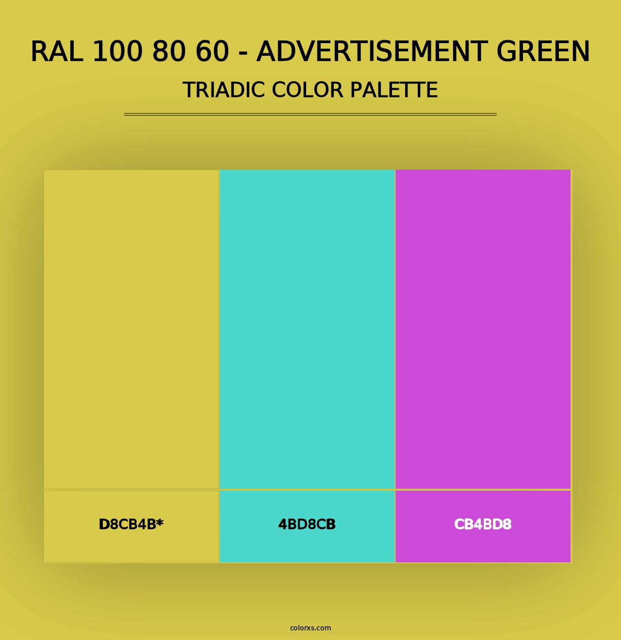 RAL 100 80 60 - Advertisement Green - Triadic Color Palette