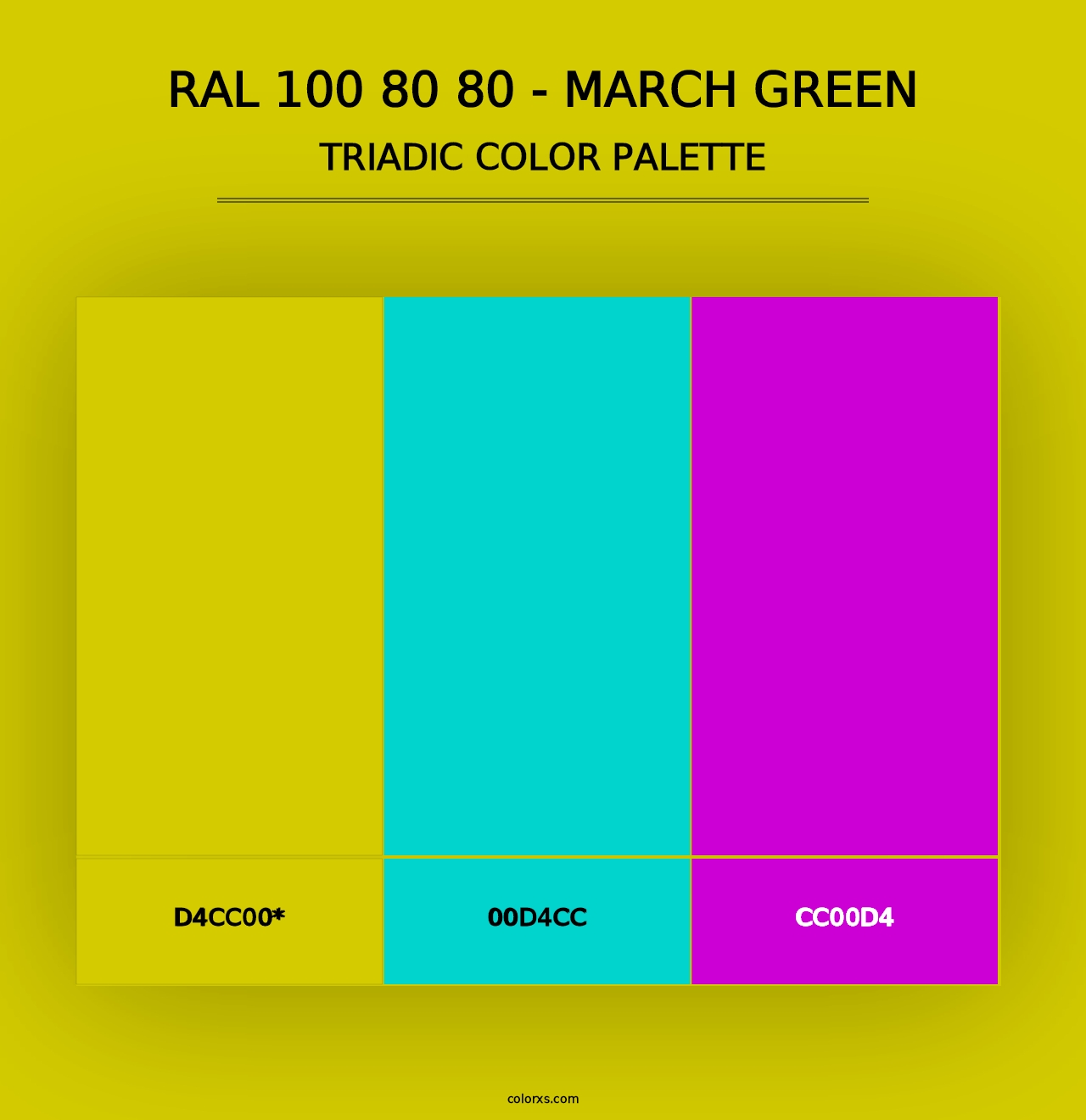 RAL 100 80 80 - March Green - Triadic Color Palette