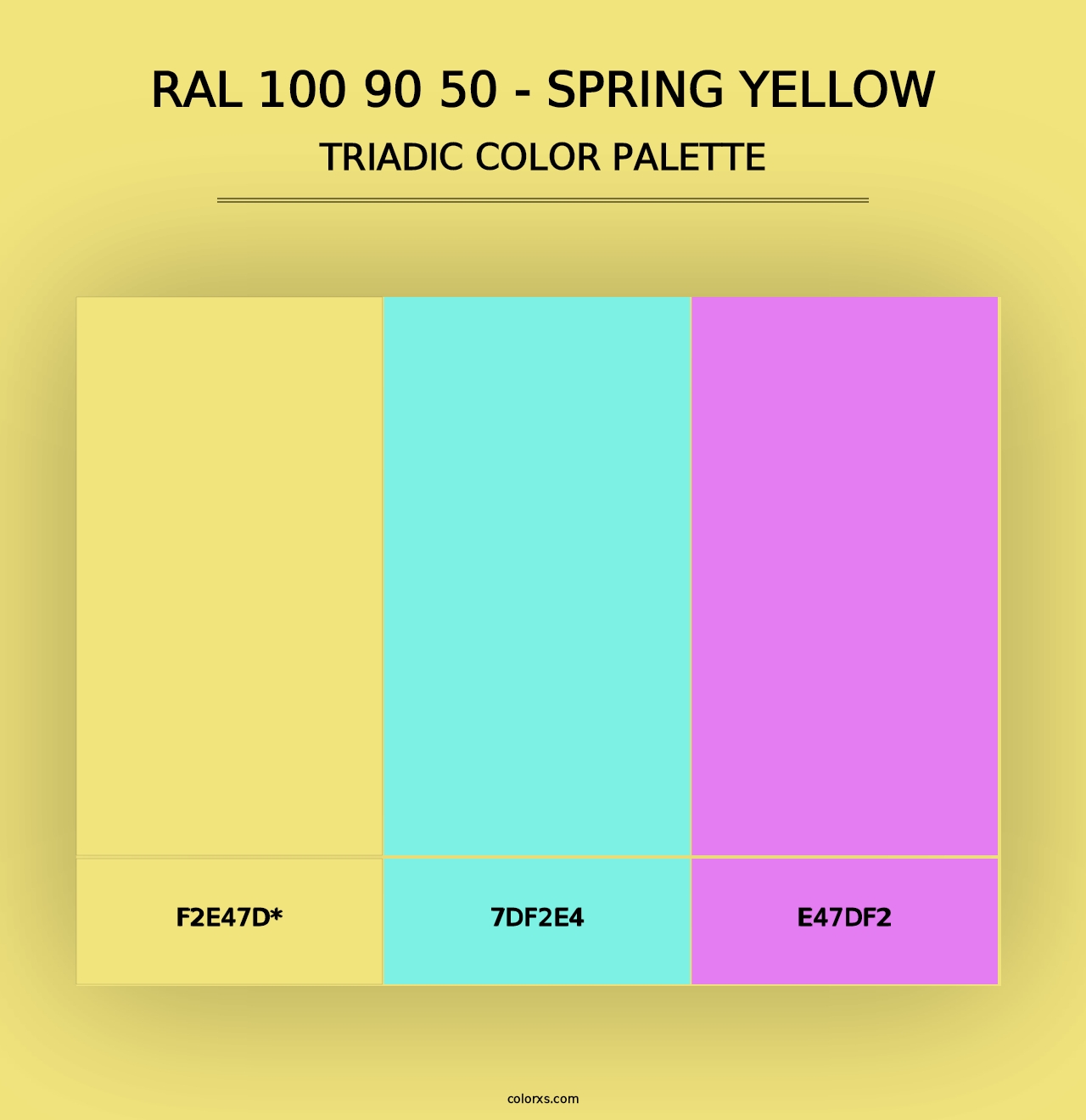 RAL 100 90 50 - Spring Yellow - Triadic Color Palette