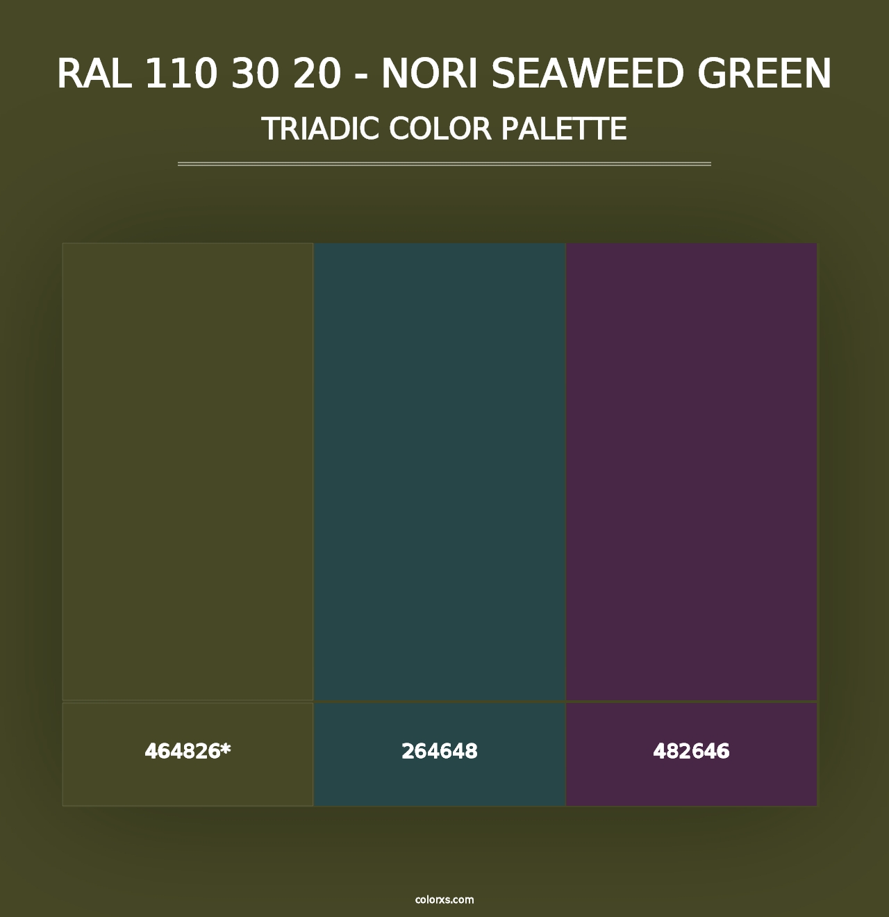 RAL 110 30 20 - Nori Seaweed Green - Triadic Color Palette