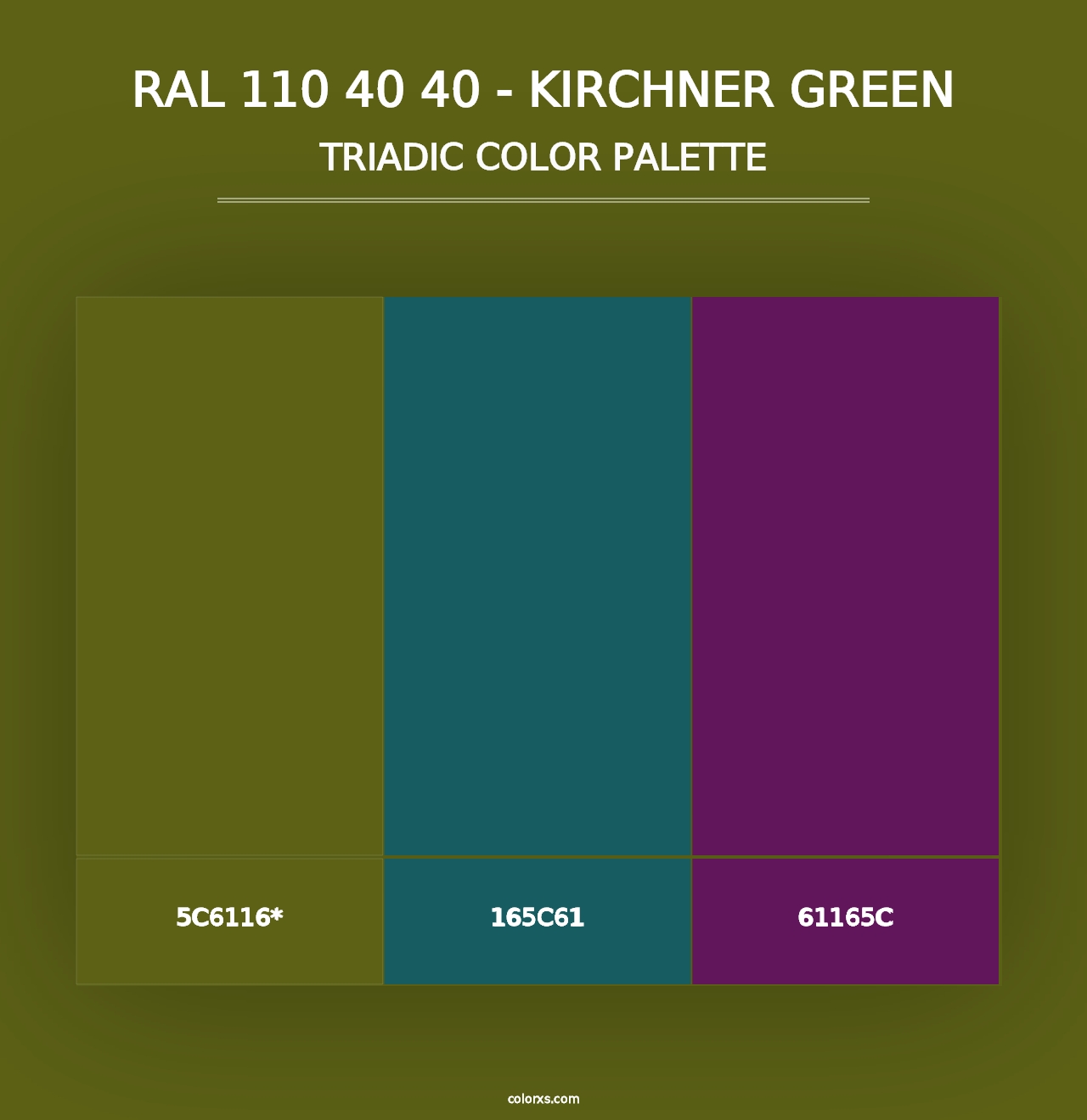 RAL 110 40 40 - Kirchner Green - Triadic Color Palette