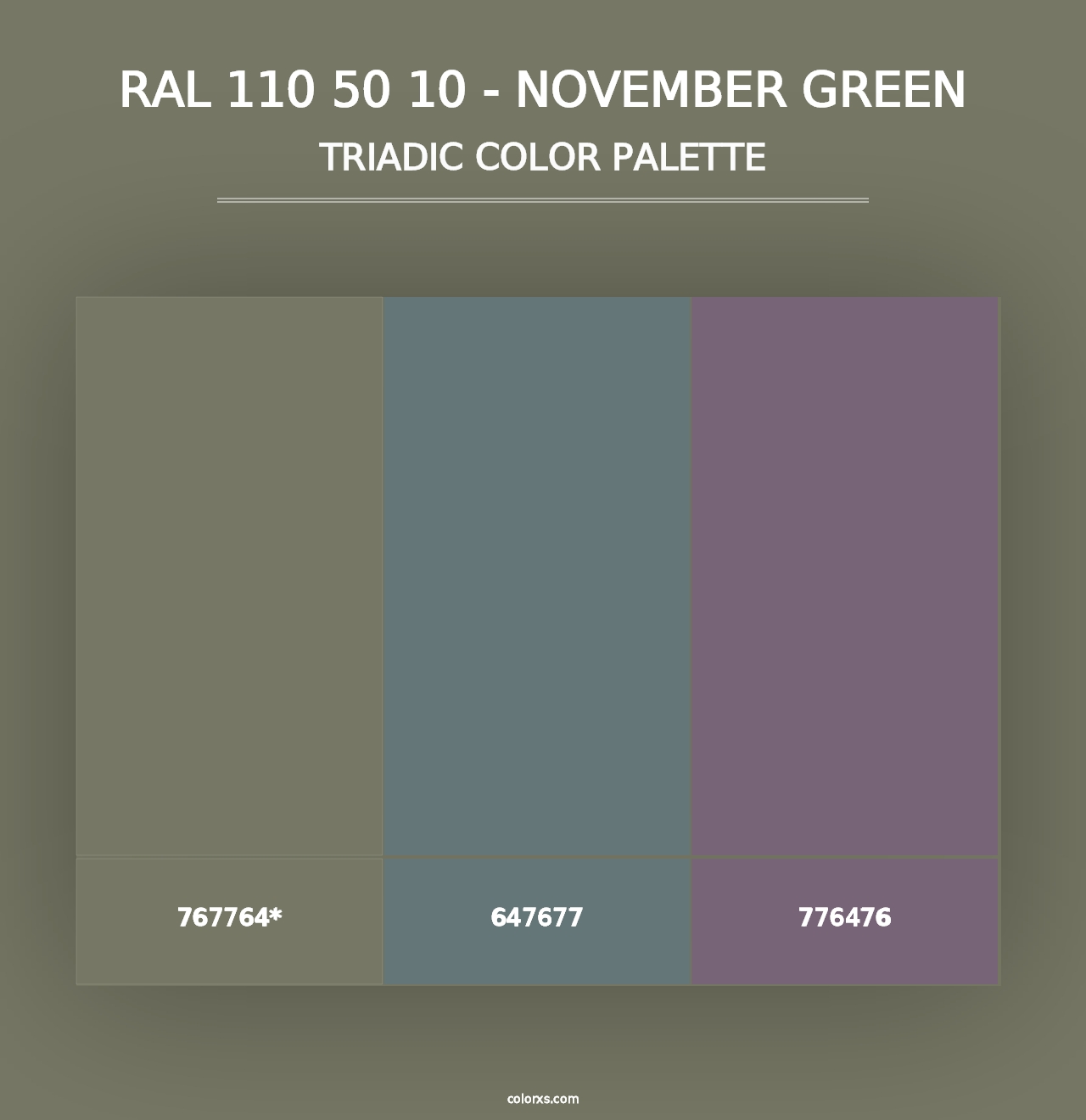 RAL 110 50 10 - November Green - Triadic Color Palette