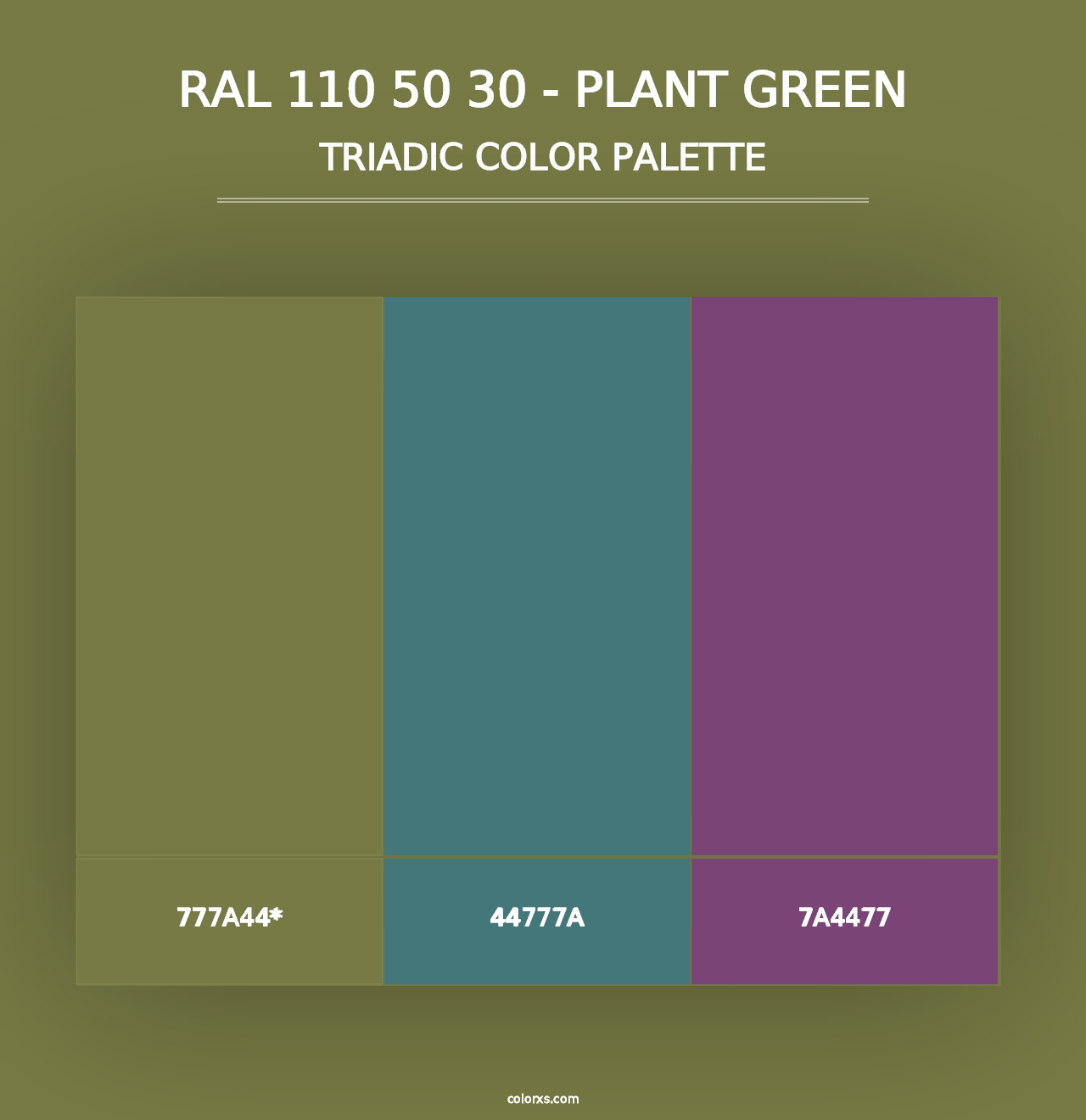 RAL 110 50 30 - Plant Green - Triadic Color Palette