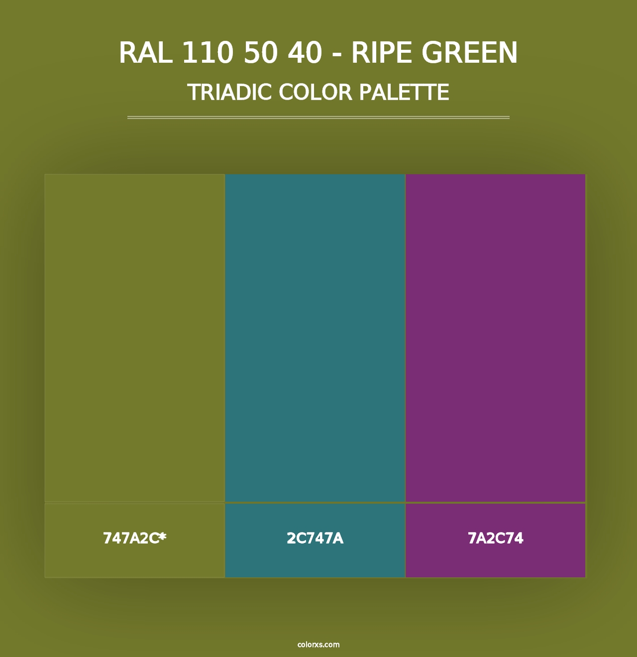 RAL 110 50 40 - Ripe Green - Triadic Color Palette