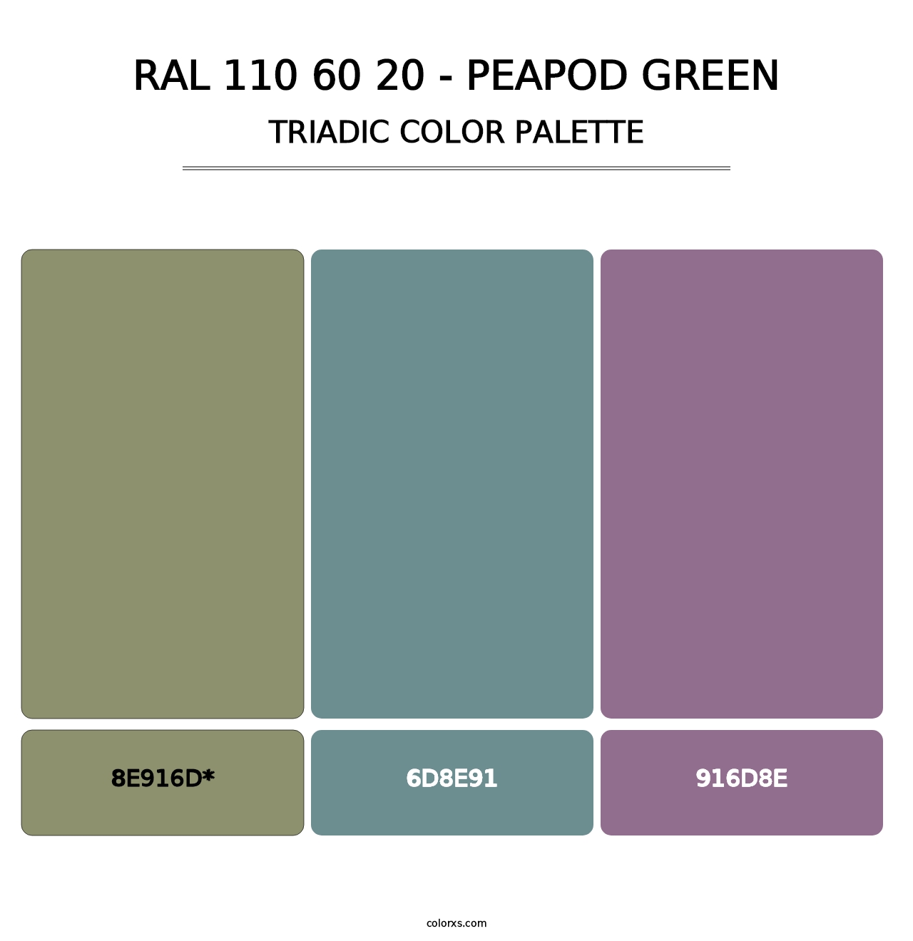 RAL 110 60 20 - Peapod Green - Triadic Color Palette