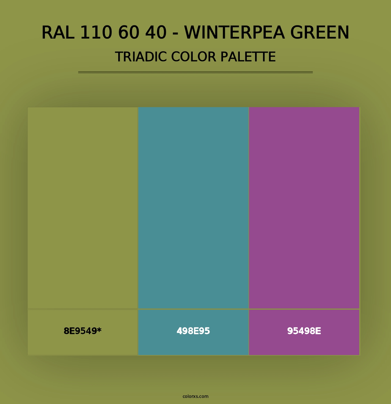 RAL 110 60 40 - Winterpea Green - Triadic Color Palette