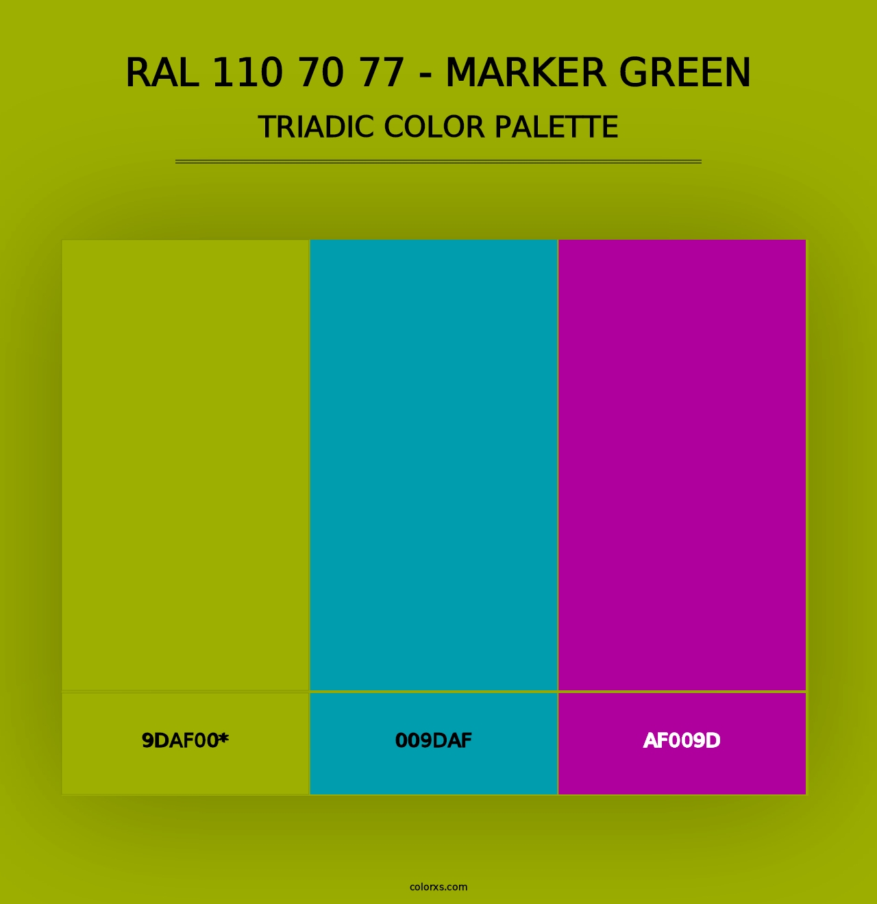 RAL 110 70 77 - Marker Green - Triadic Color Palette