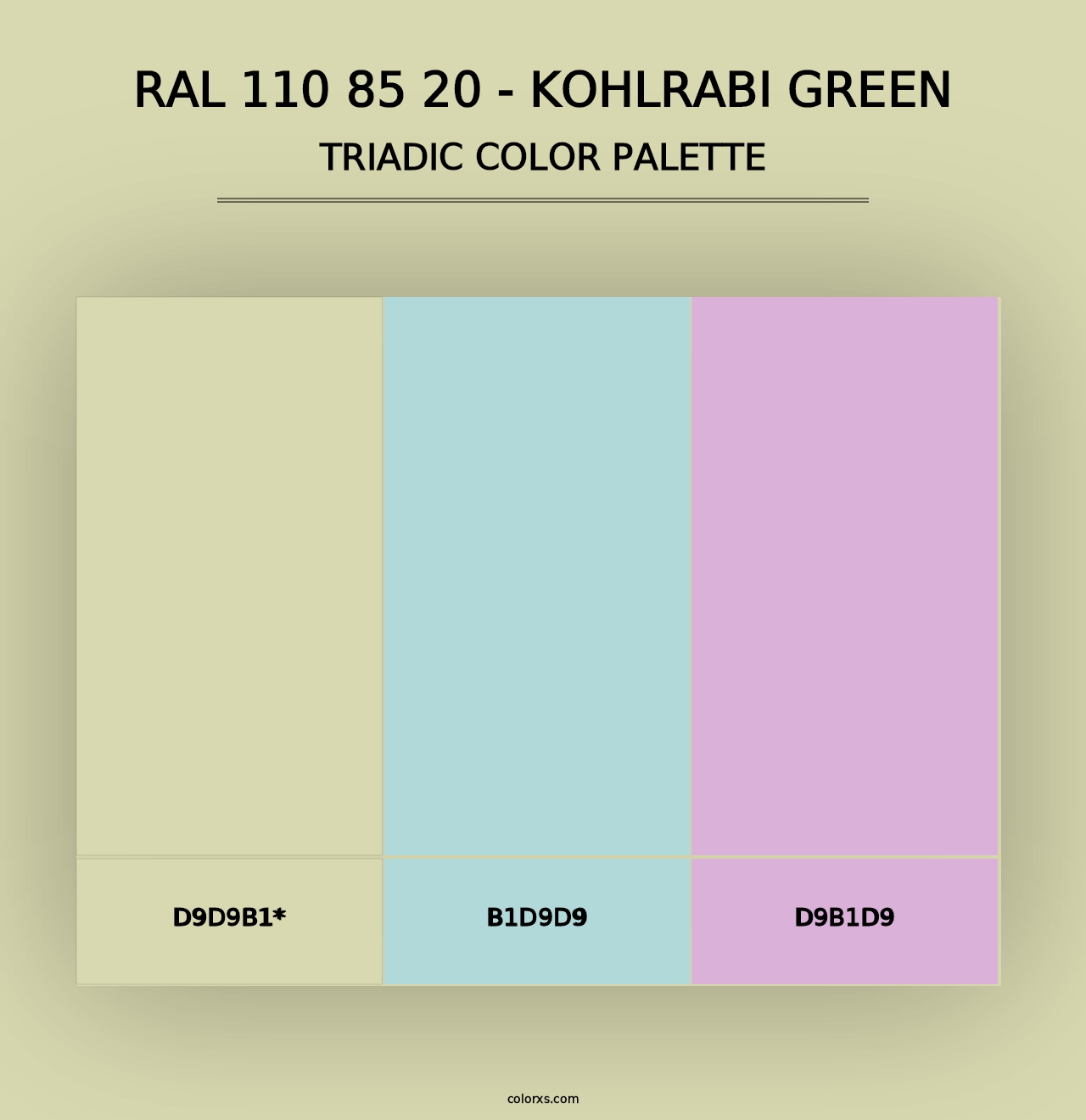 RAL 110 85 20 - Kohlrabi Green - Triadic Color Palette