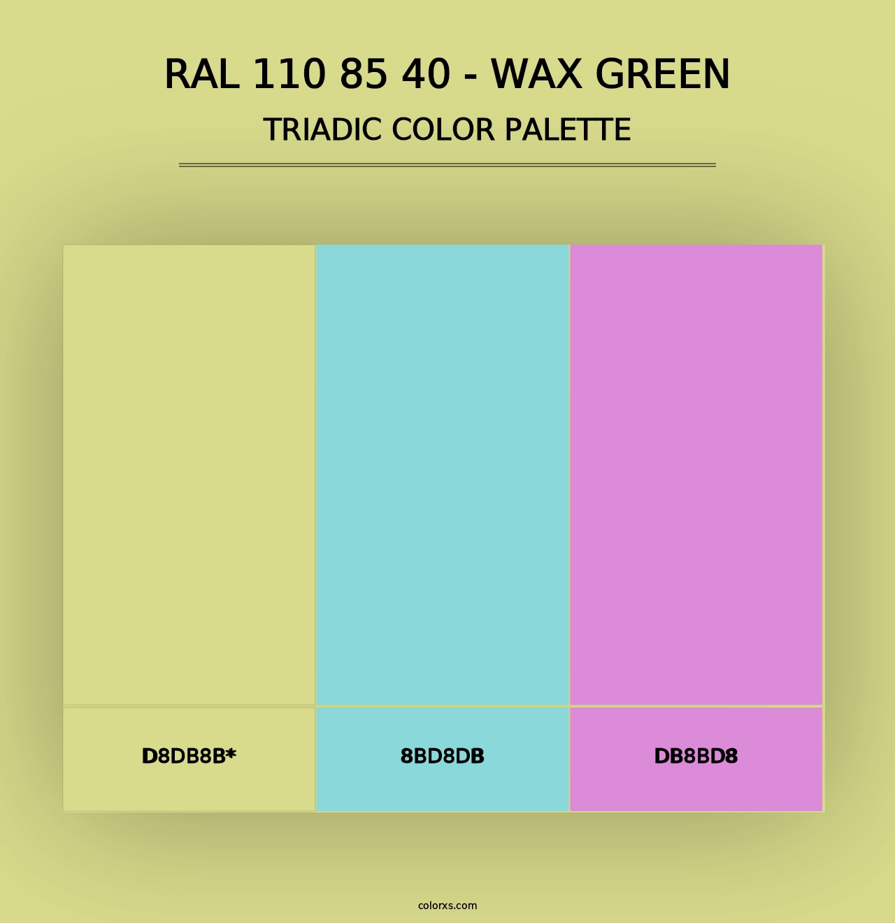 RAL 110 85 40 - Wax Green - Triadic Color Palette