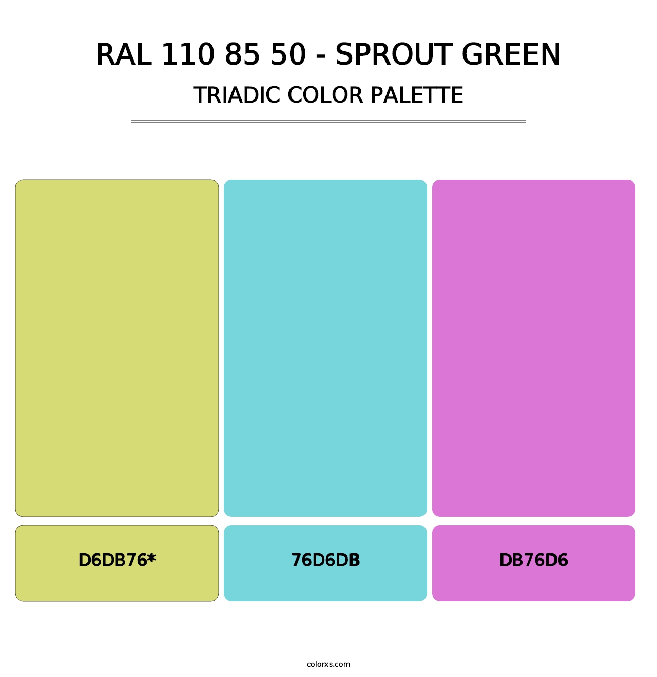 RAL 110 85 50 - Sprout Green - Triadic Color Palette