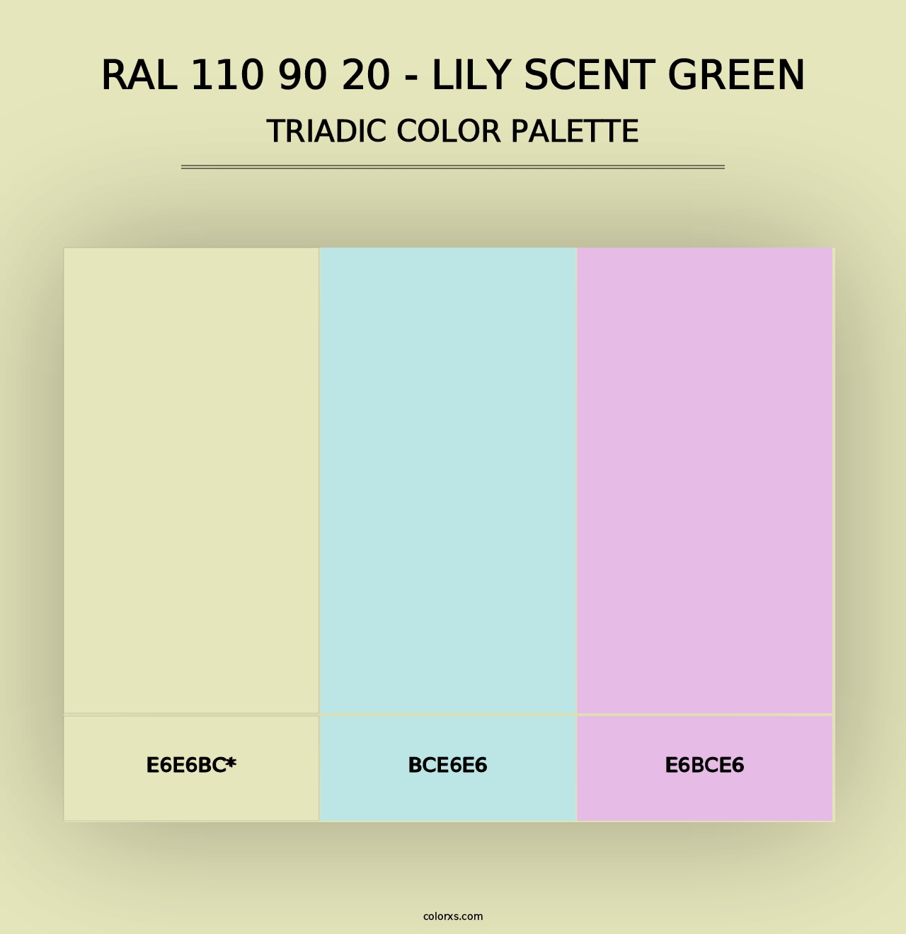 RAL 110 90 20 - Lily Scent Green - Triadic Color Palette