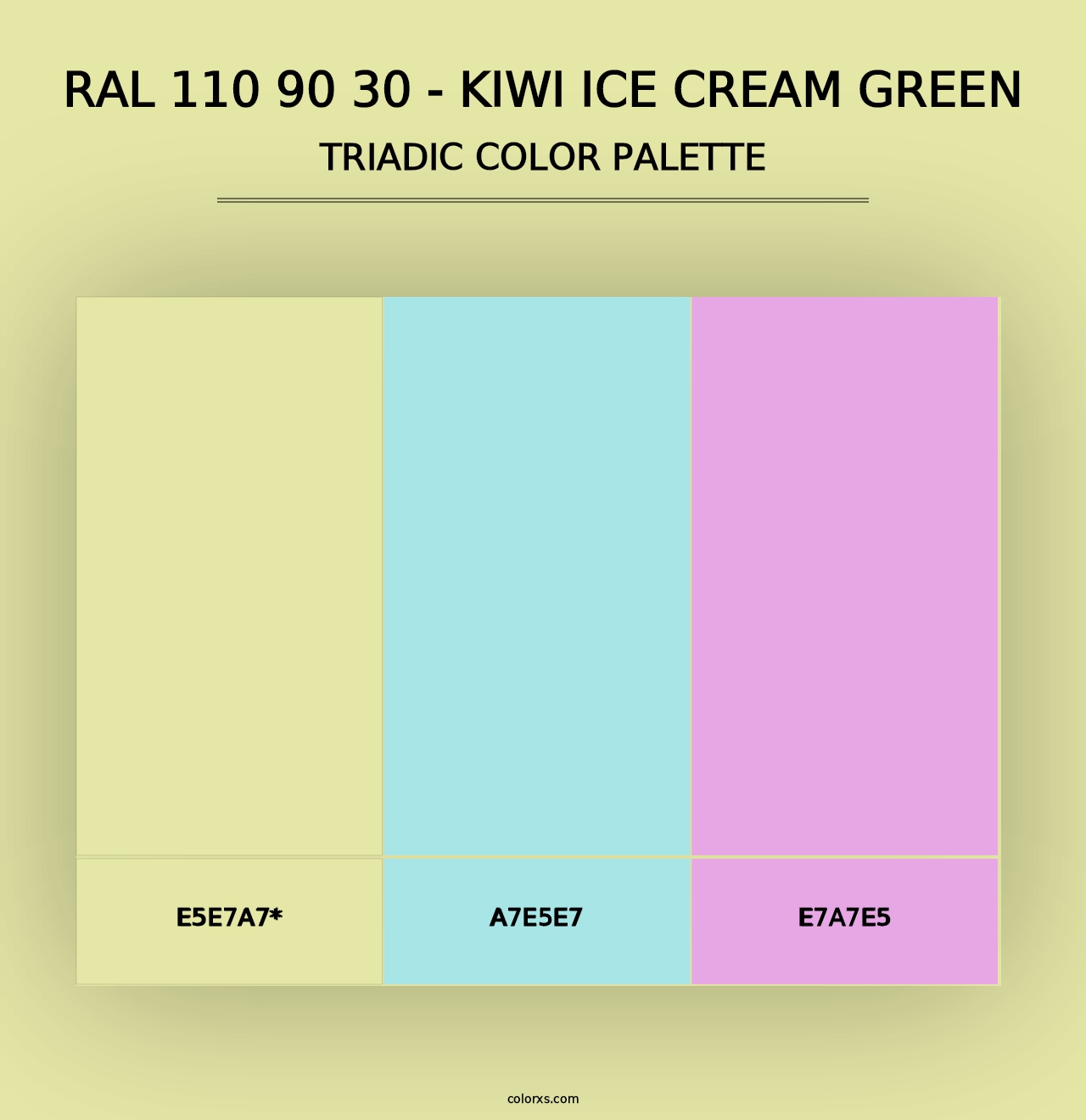 RAL 110 90 30 - Kiwi Ice Cream Green - Triadic Color Palette