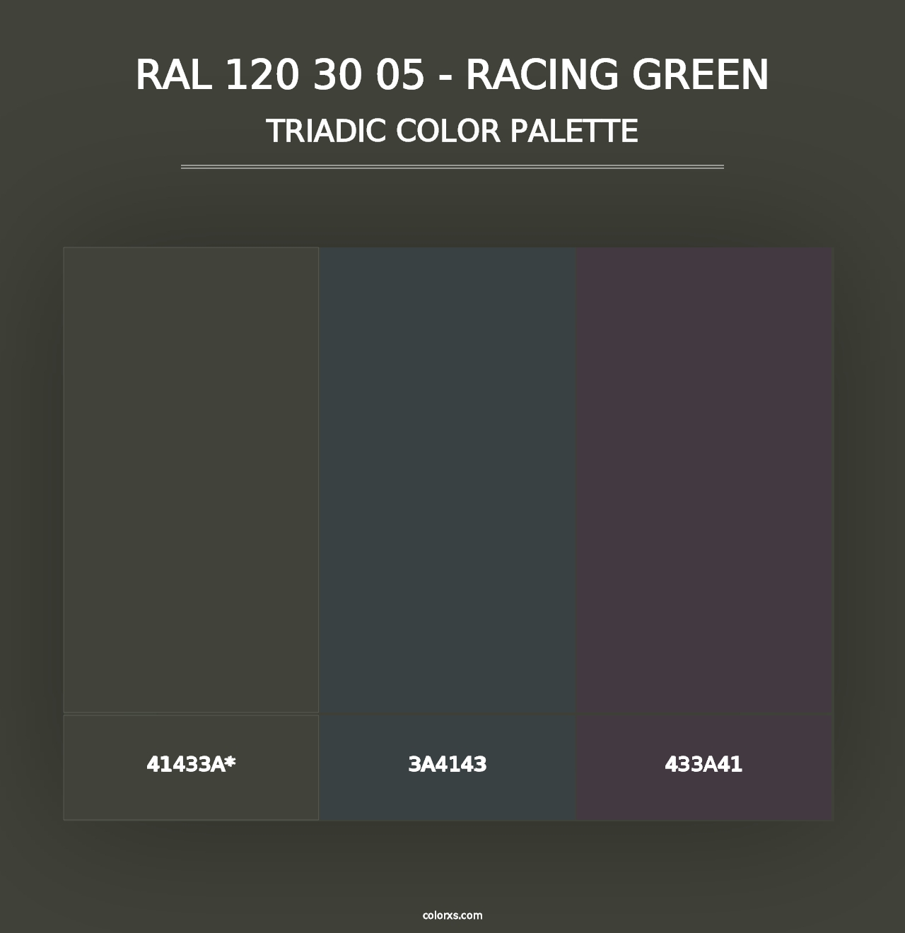 RAL 120 30 05 - Racing Green - Triadic Color Palette