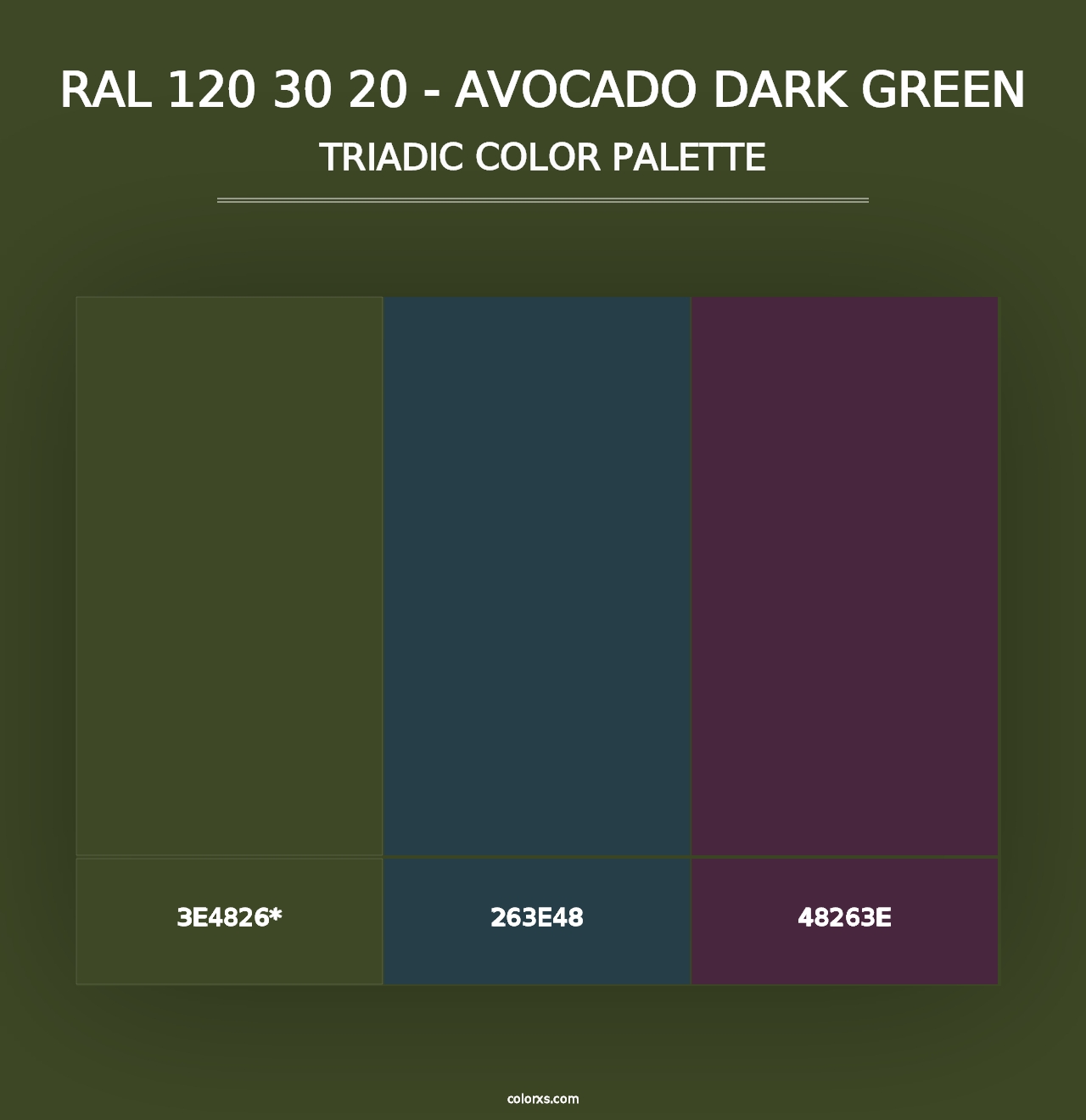 RAL 120 30 20 - Avocado Dark Green - Triadic Color Palette