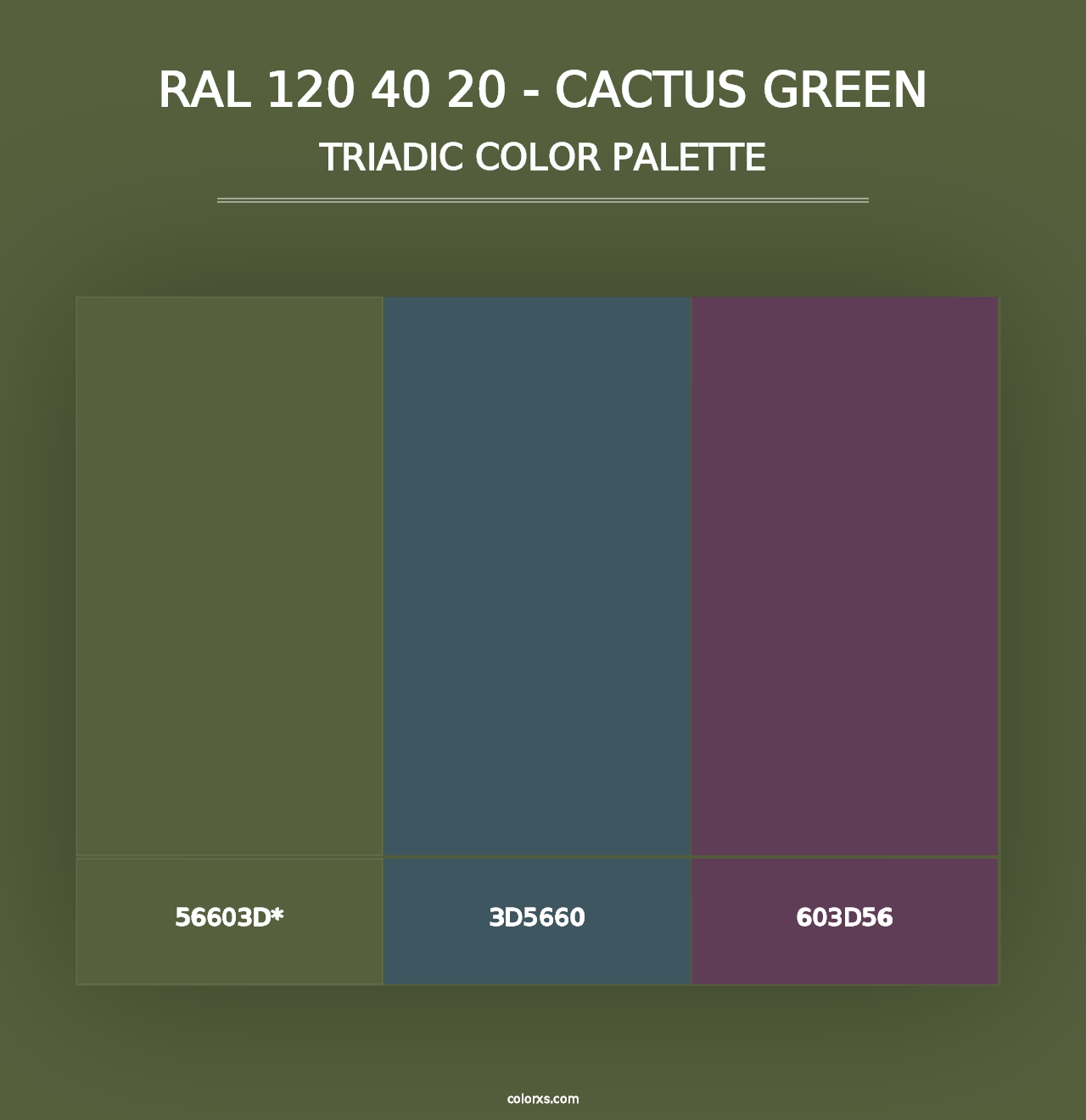 RAL 120 40 20 - Cactus Green - Triadic Color Palette