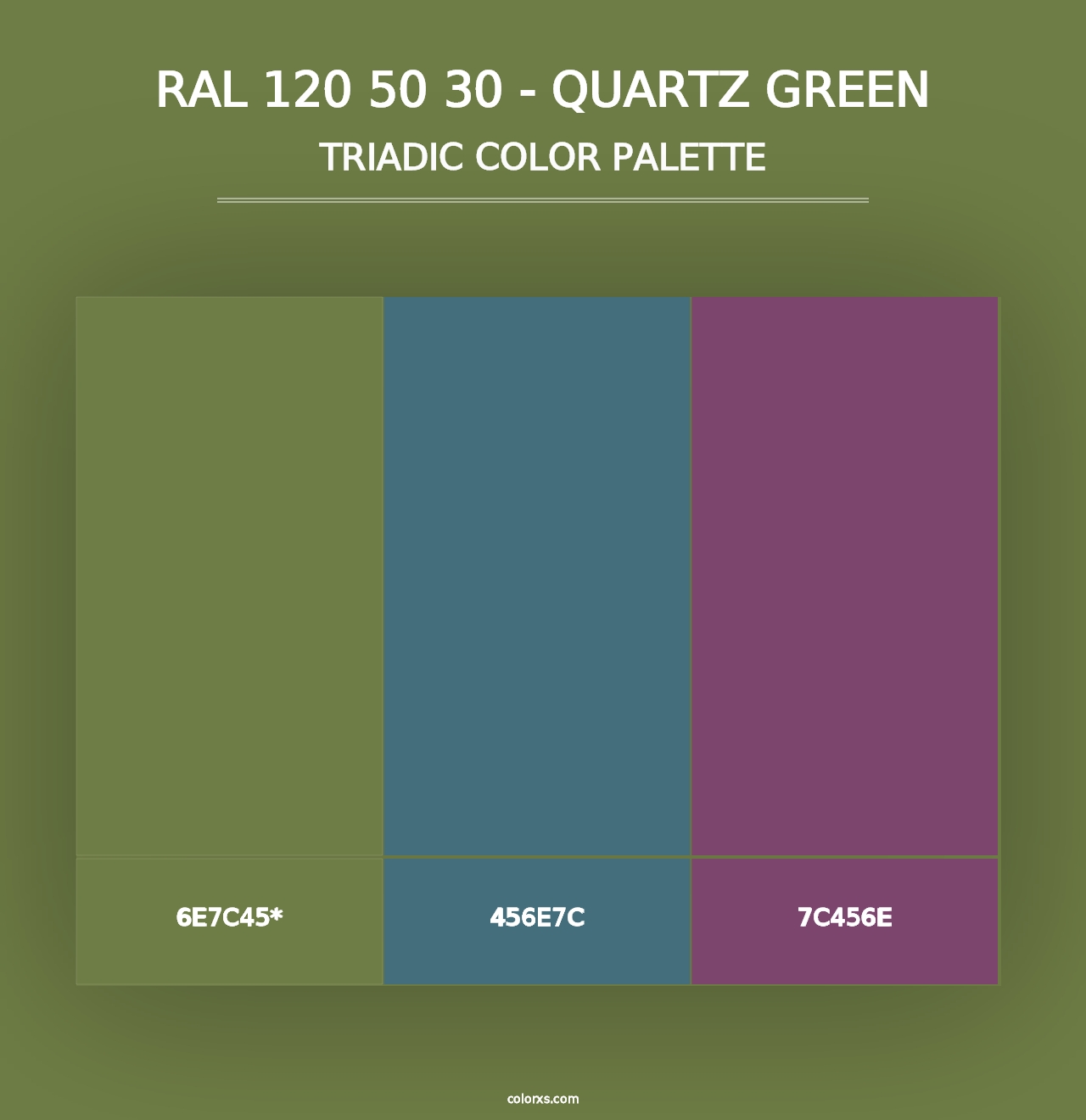 RAL 120 50 30 - Quartz Green - Triadic Color Palette