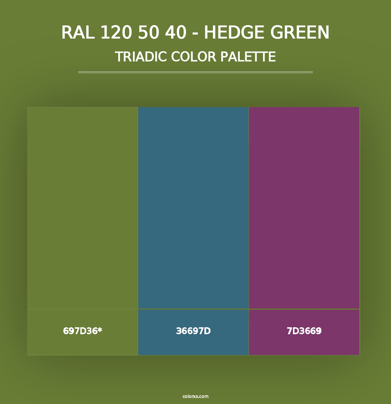 RAL 120 50 40 - Hedge Green - Triadic Color Palette