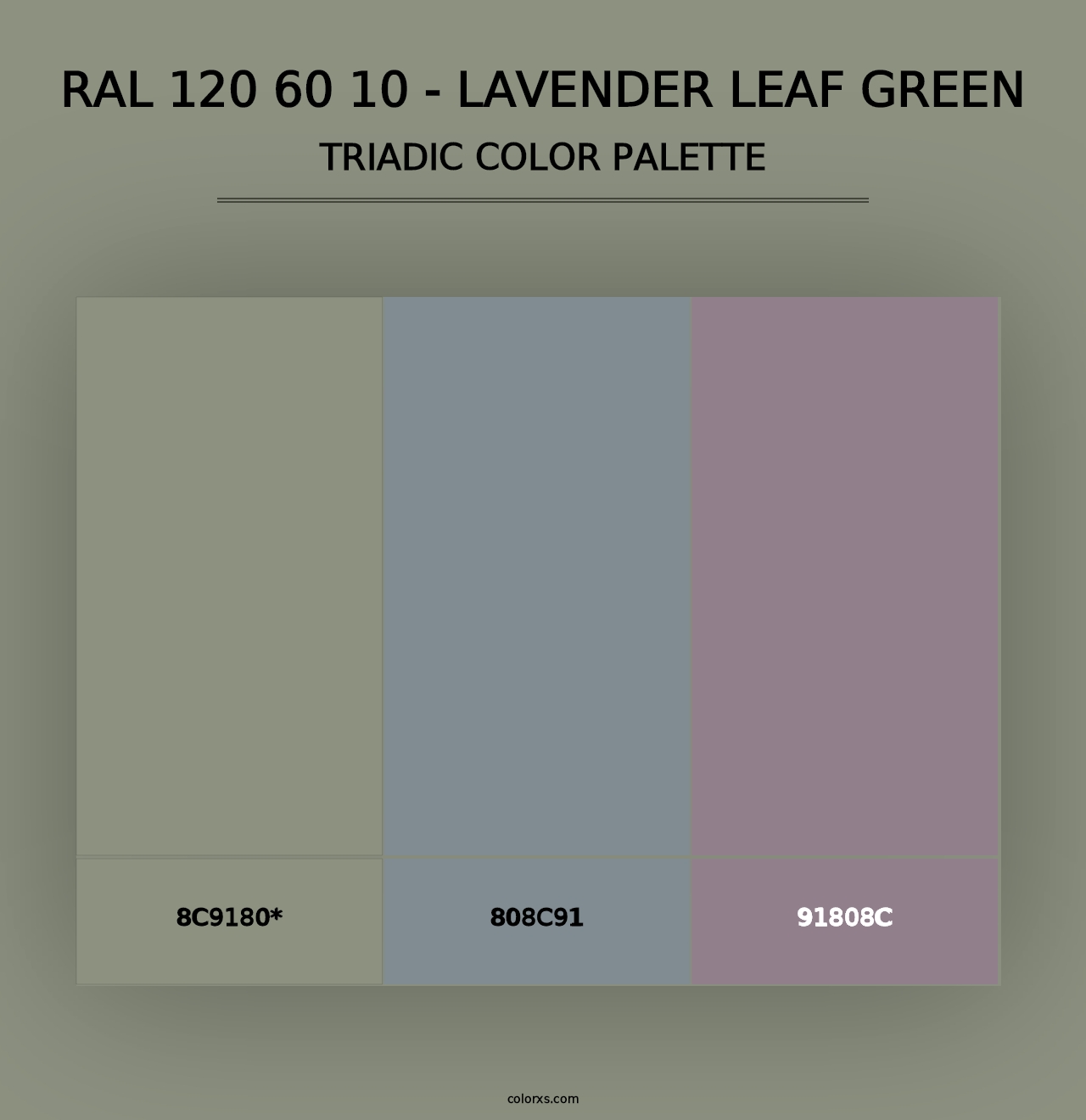 RAL 120 60 10 - Lavender Leaf Green - Triadic Color Palette